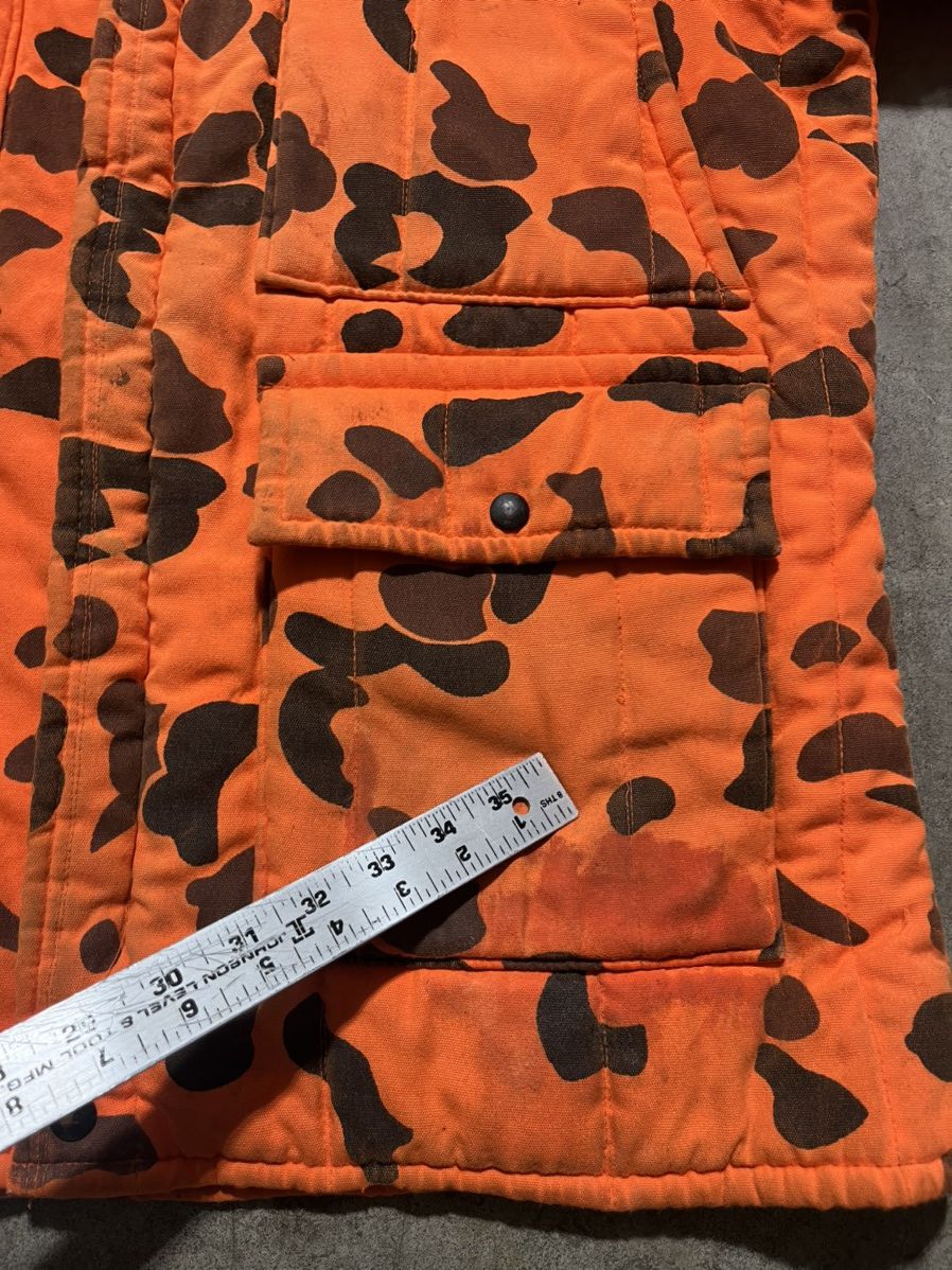 Vintage 1980s Orange Camo Padded Jacket Size US XL / EU 56 / 4 - 9 Thumbnail