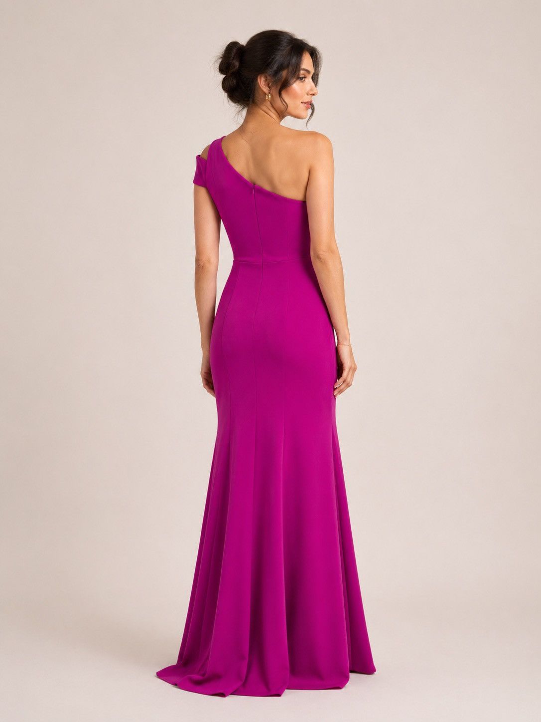 Betsey Johnson 🎉LAST PIECE🎉 BETSY & ADAM‎ One Shoulder Gown Size L / US 10 / IT 46 - 2 Thumbnail