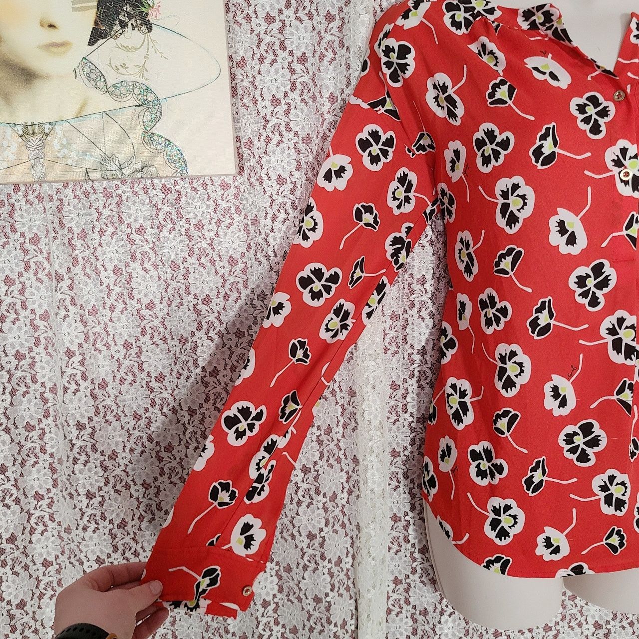 Juicy Couture Juicy couture red floral print oversized blouse size small Size M / US 6-8 / IT 42-44 - 5 Thumbnail