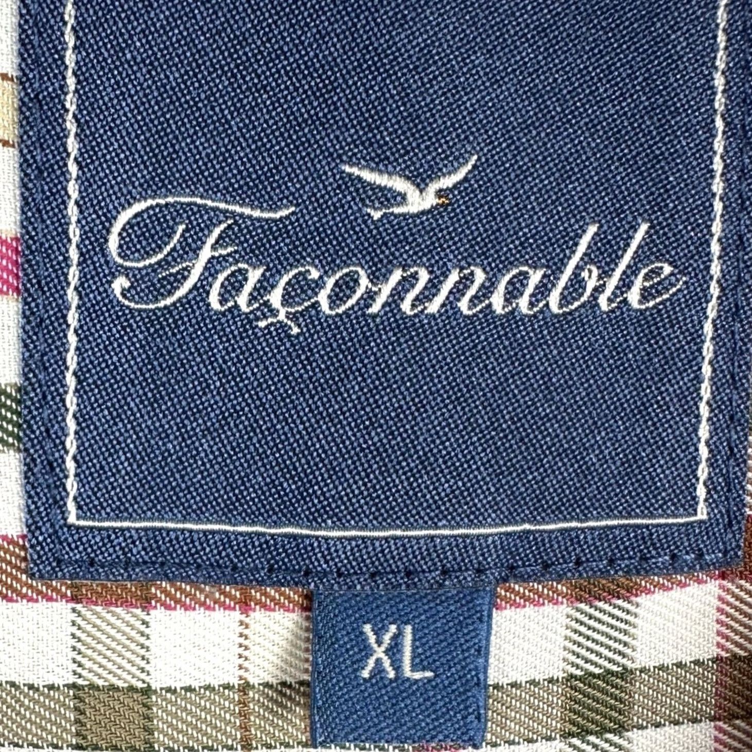 Faconnable Faconnable Shirt Mens XL Pink/Green Check Button-Down Long Sleeve Casual Logo Size US XL / EU 56 / 4 - 4 Thumbnail
