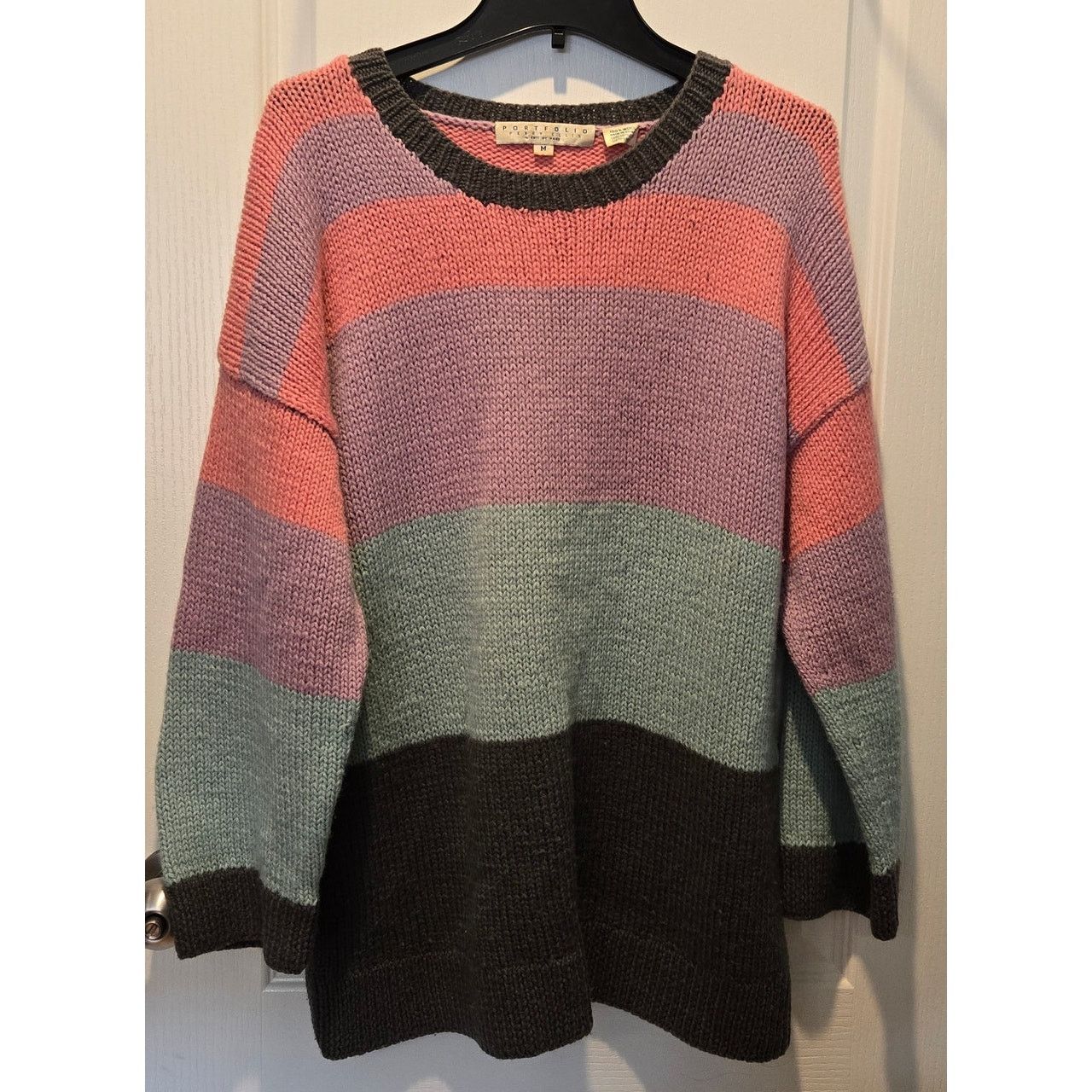 Perry Ellis VTG Perry Ellis Portfolio 100% wool color block sweater sz M Size M / US 6-8 / IT 42-44 - 1 Thumbnail