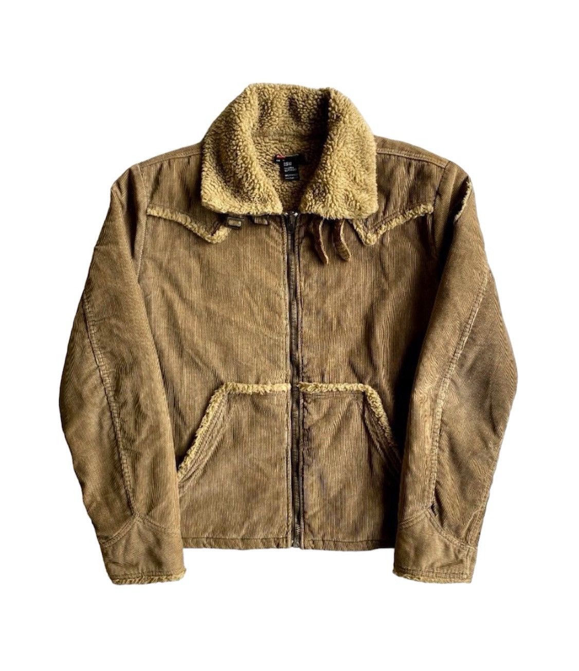 image of VTG Diesel Sherpa Jacket Velvet Corduroy Retro Y2K in Brown, Men's (Size XL)