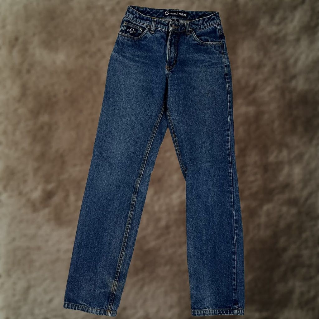 Denime VINTAGE Cowgirl Up Jeans Juniors 3/4 Low Rise Straight 26x34 Blue Denim Size 26" / US 2 / IT 38 - 1 Thumbnail