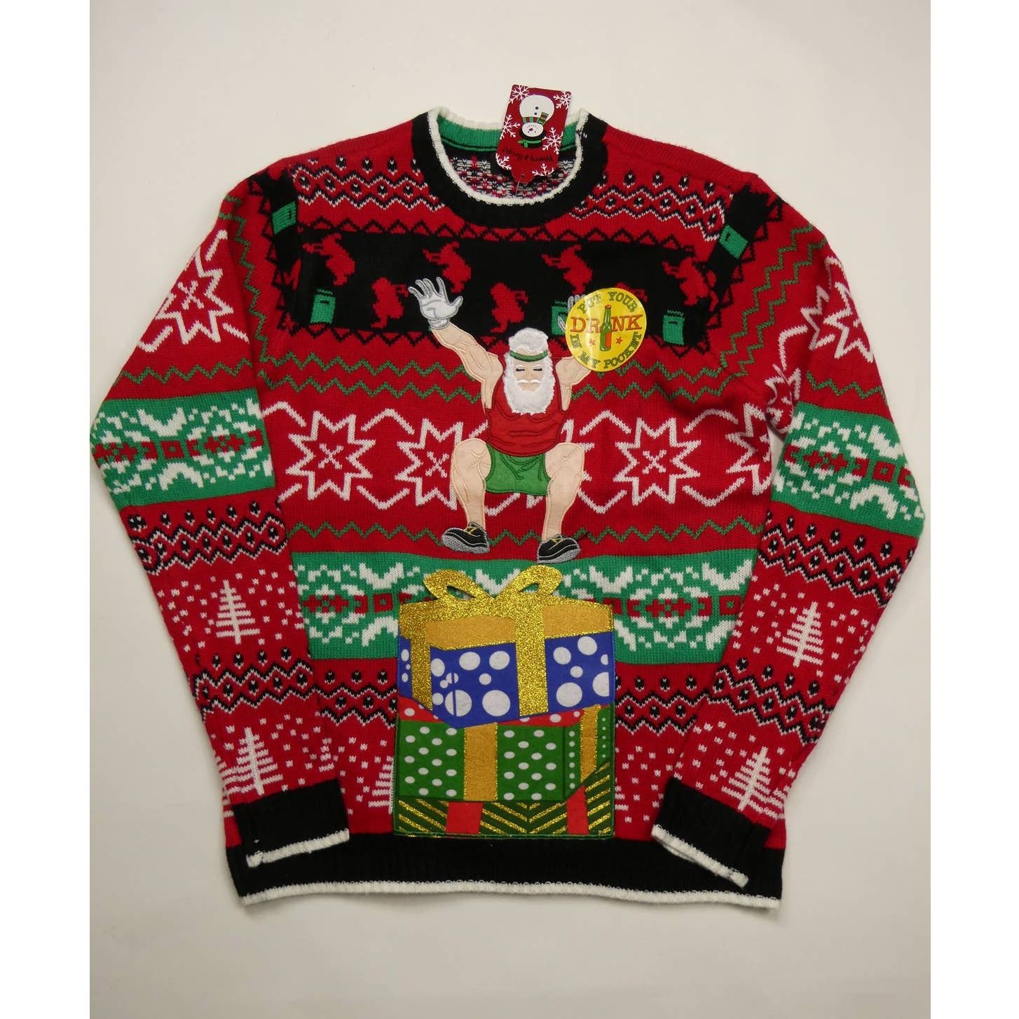 Holiday Brand BLIZZARD BAY holiday sweater, Santa present, medium, NWT Size US M / EU 48-50 / 2 - 1 Thumbnail