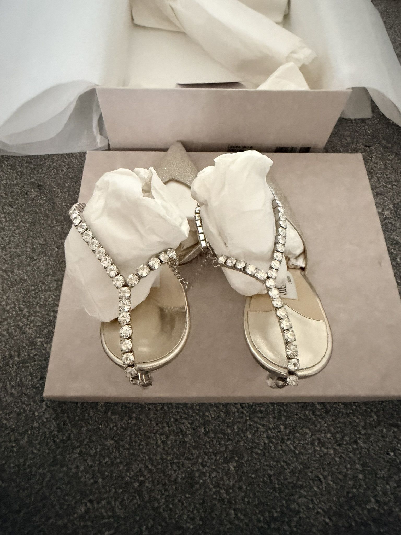 Jimmy Choo Jimmy Choo Saeda 40 Platinum Ice Crystal Size US 10 / IT 40 - 6 Thumbnail