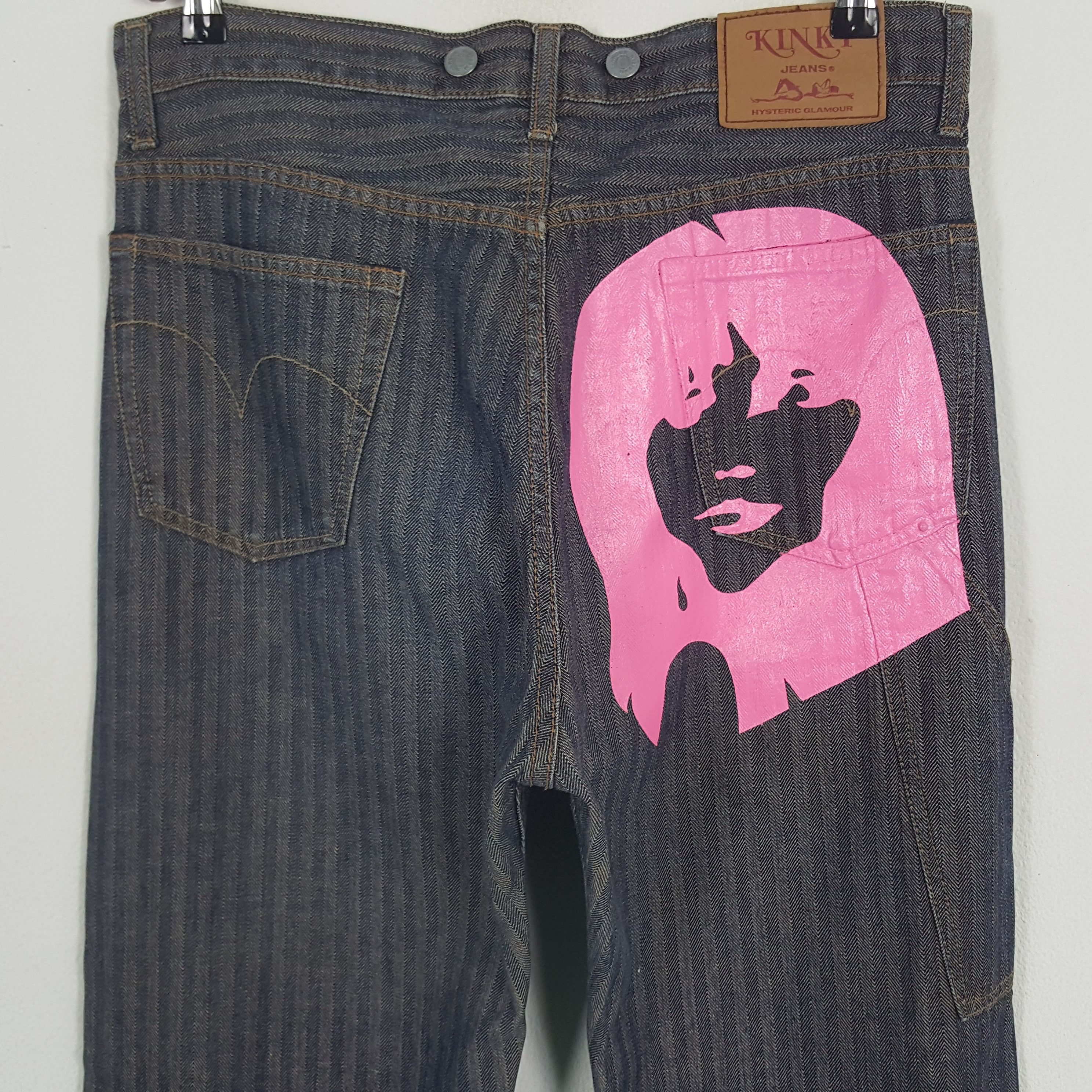 Hysteric Glamour × Vintage Vintage Hysteric Glamour Custom Big Logo Denim Jeans Size US 31 - 2 Thumbnail
