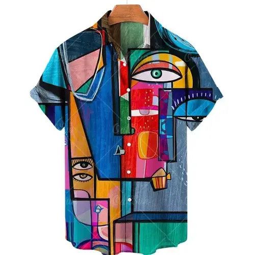 Japanese Brand Abstract Painting Print Hawaiian Shirts Mens Size US L / EU 52-54 / 3 - 2 Thumbnail