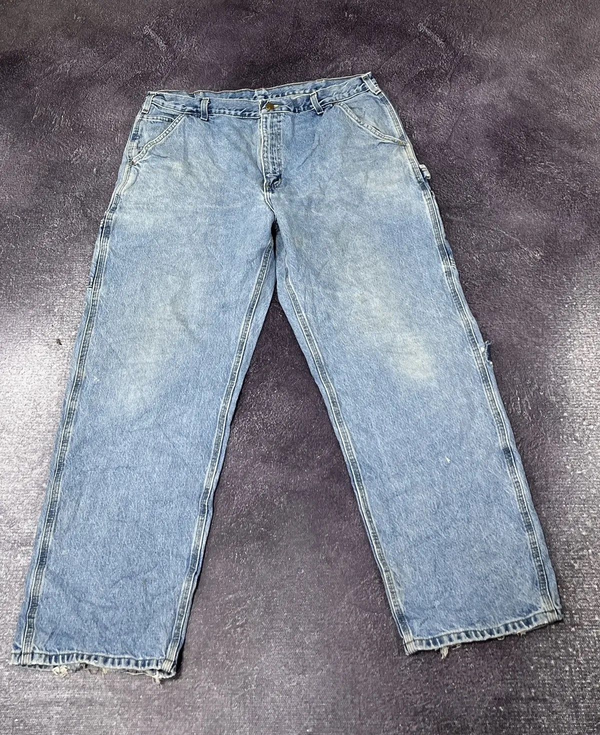 Carhartt Vintage 90s Carhartt USA Faded Blue Hype Baggy Jeans Size US 38 / EU 54 - 2 Thumbnail