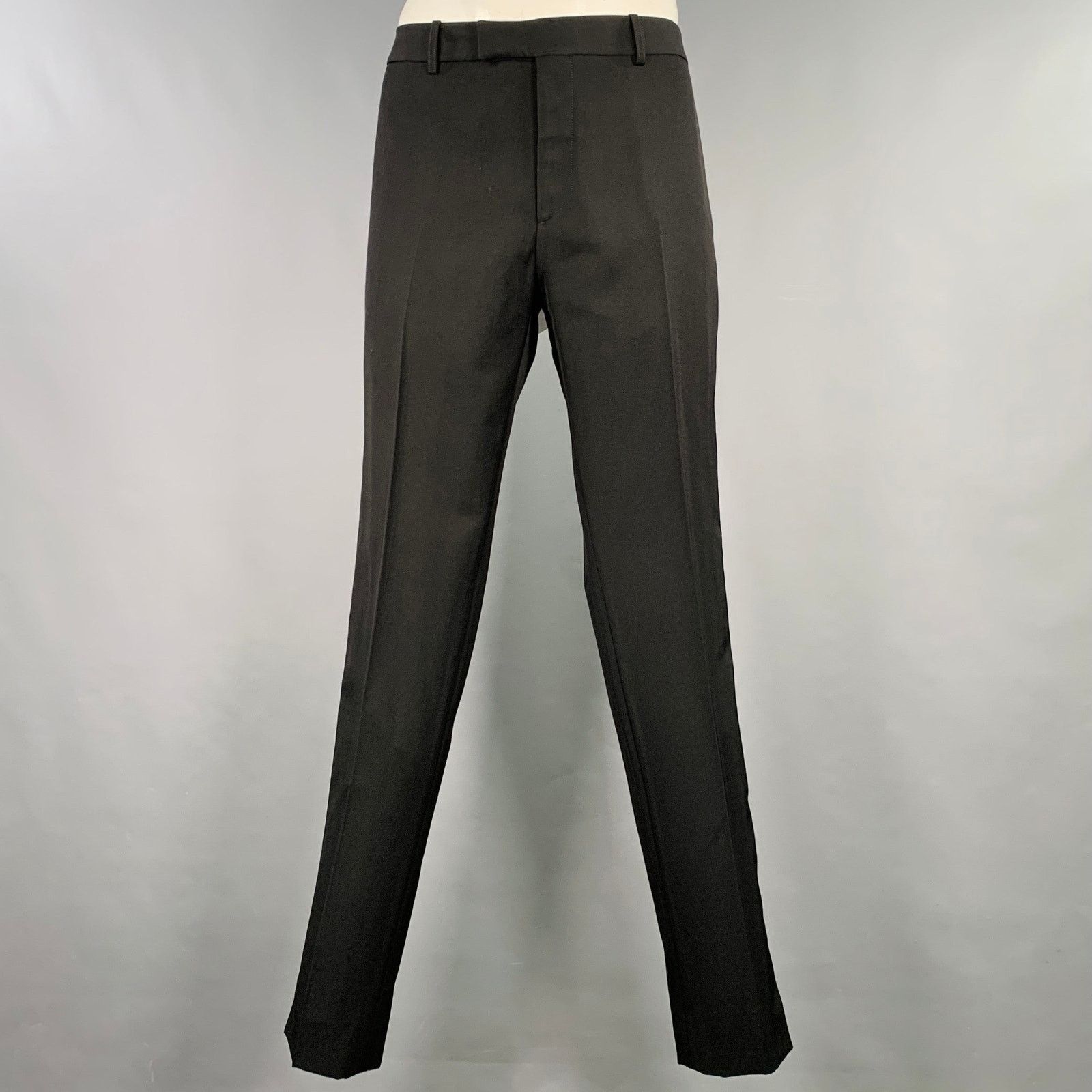 Burberry BURBERRY Size 40 Black Wool Tuxedo Dress Pants Size 40R - 1 Thumbnail