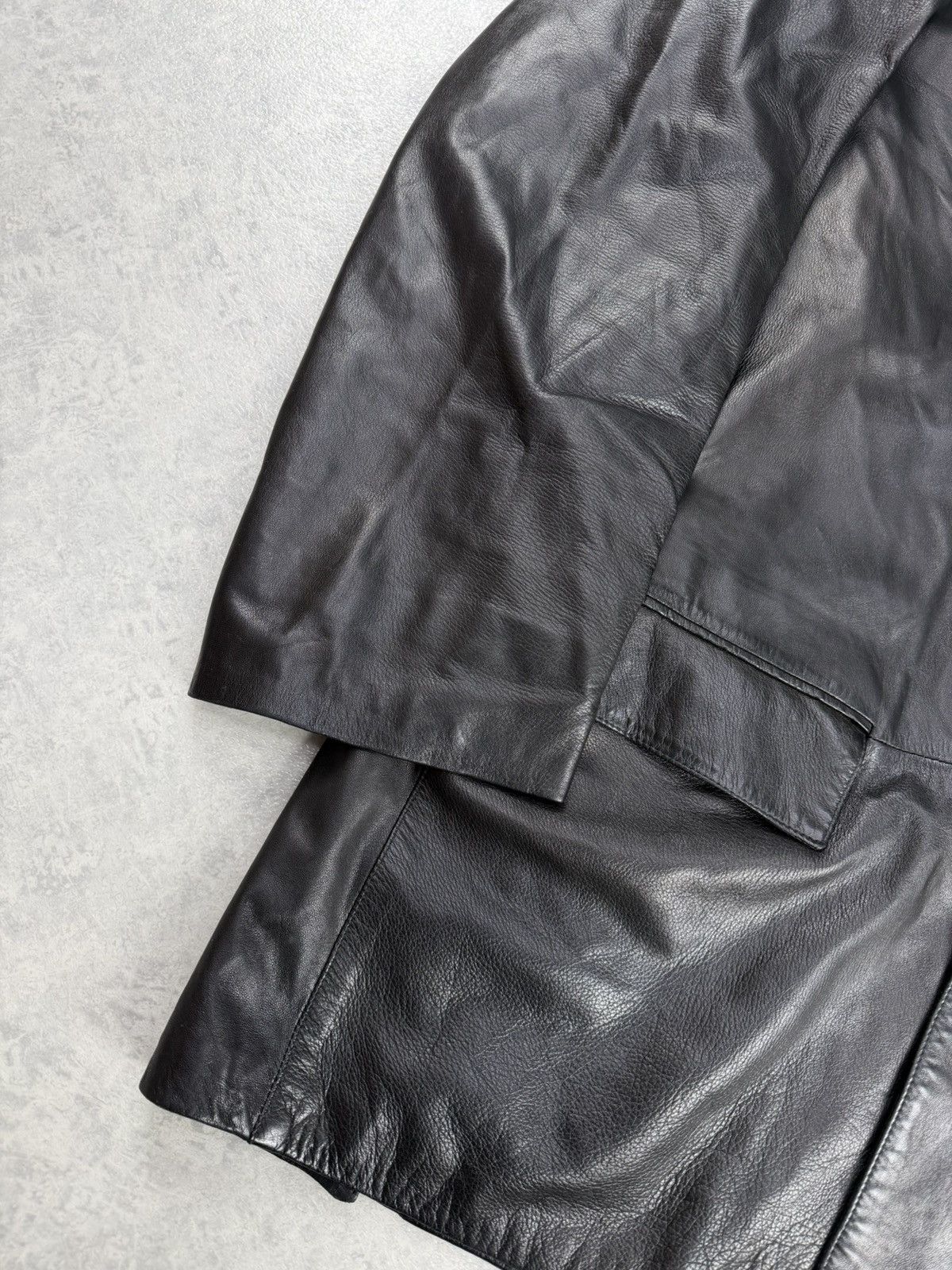 Versace Vintage Gianni Versace Black Leather Blazer Jacket Size 56 Size US XL / EU 56 / 4 - 3 Thumbnail