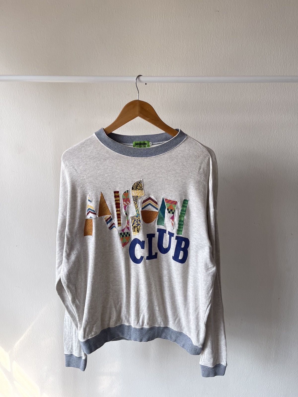Designer × Missoni 90s Missoni Club Spellout Sweatshirt Size US L / EU 52-54 / 3 - 2 Thumbnail