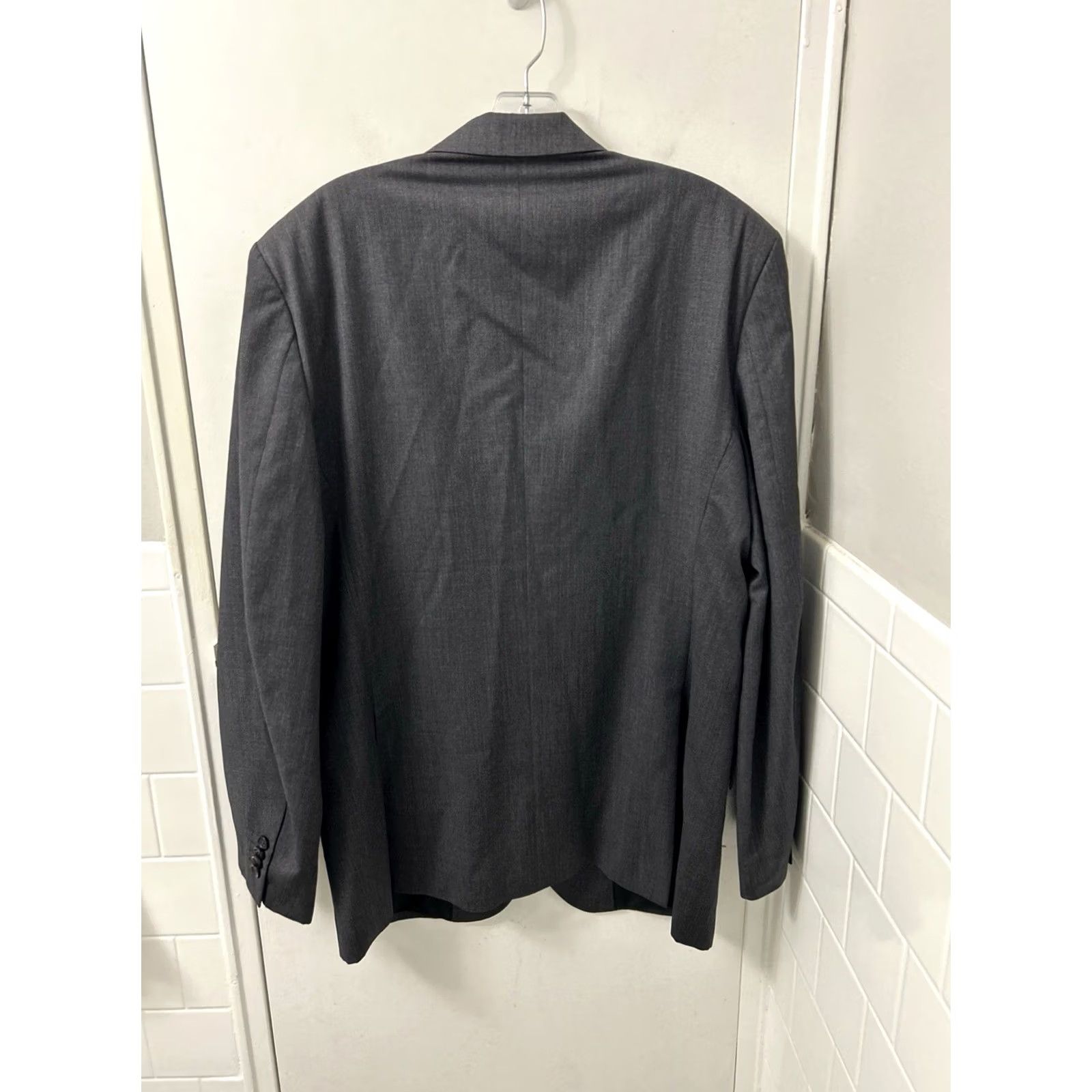Banana Republic Banana Republic Blazer Mens 46L Charcoal Gray 100% Wool 2-Button Suit Jacket Size 46R - 6 Thumbnail