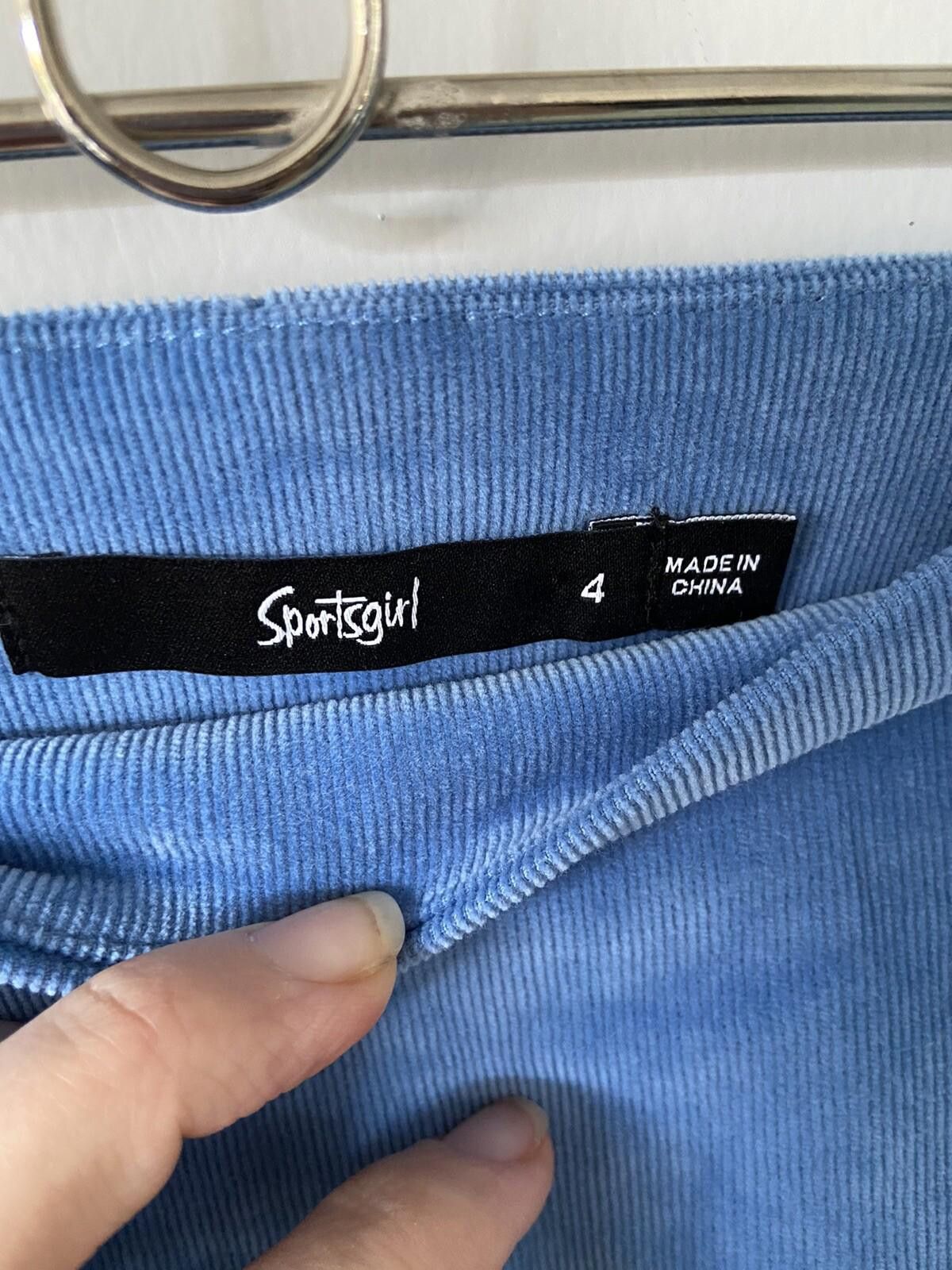 Designer Sportsgirl skirt mini Blue Corduroy cotton zip - Size 4 Size 25" / US 0 / IT 36 - 7 Thumbnail