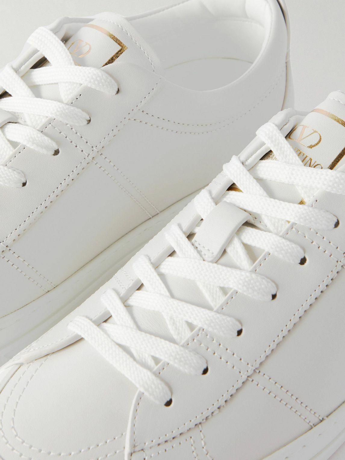 Valentino o1y0525 Logo Leather Low-Top Sneakers in Light Gray Size US 11 / EU 44 - 2 Thumbnail