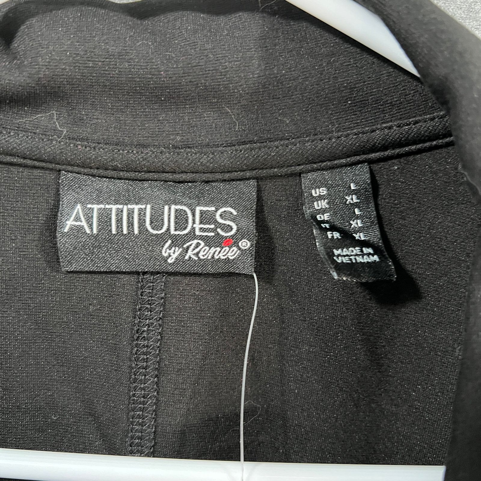 Other Attitudes by Renee Ponte Open-Front Girlfriend Blazer Black Size M / US 6-8 / IT 42-44 - 3 Thumbnail