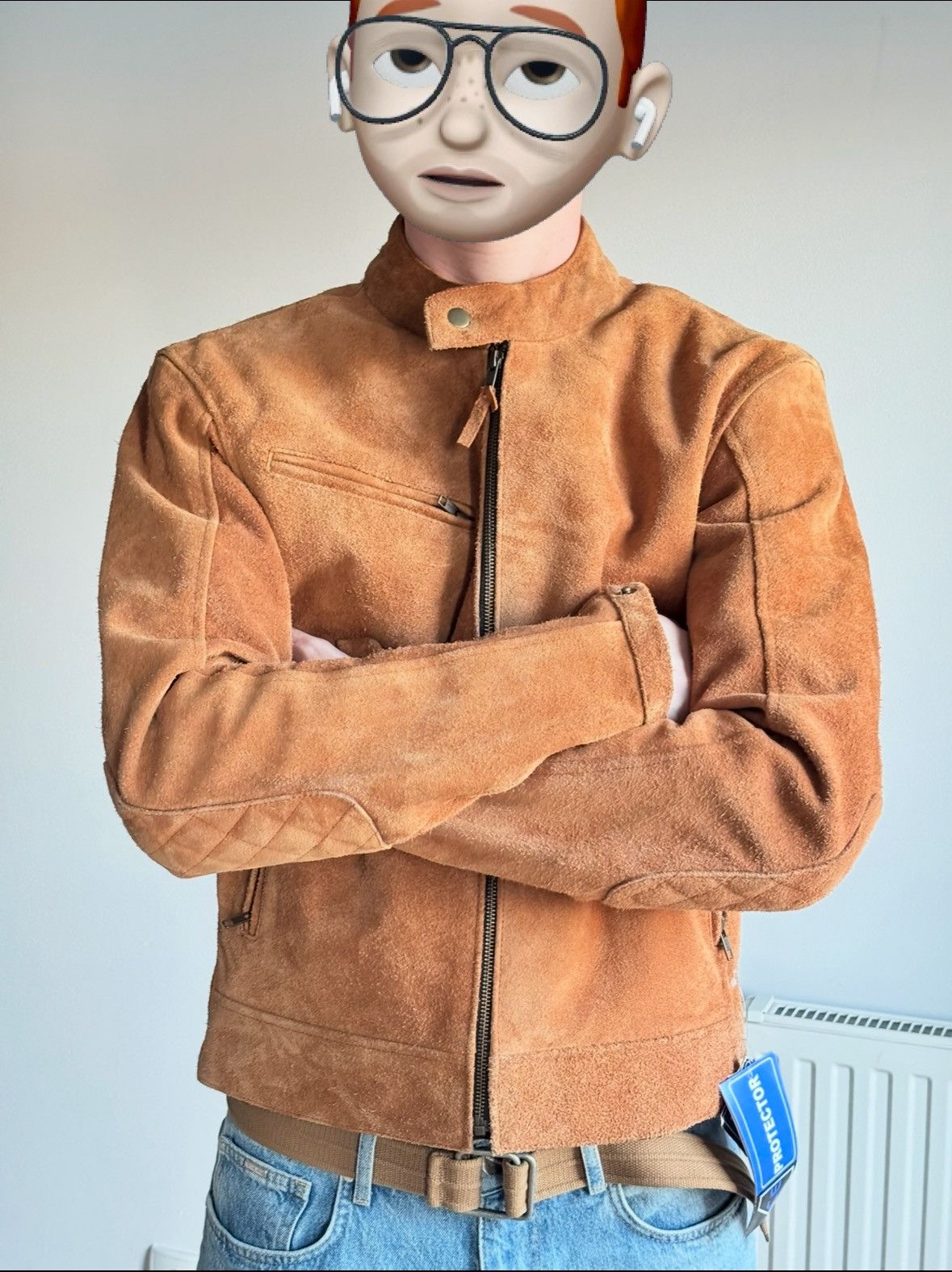 Genuine Leather Vintage Tan Suede Leather Biker Jacket New With Tags Size US M / EU 48-50 / 2 - 2 Thumbnail