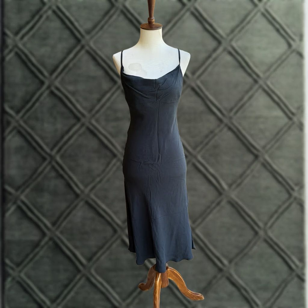 Loft VINTAGE LOFT Black Cowl Neck Slip Dress Womens Long Size 0 Size XS / US 0-2 / IT 36-38 - 1 Thumbnail