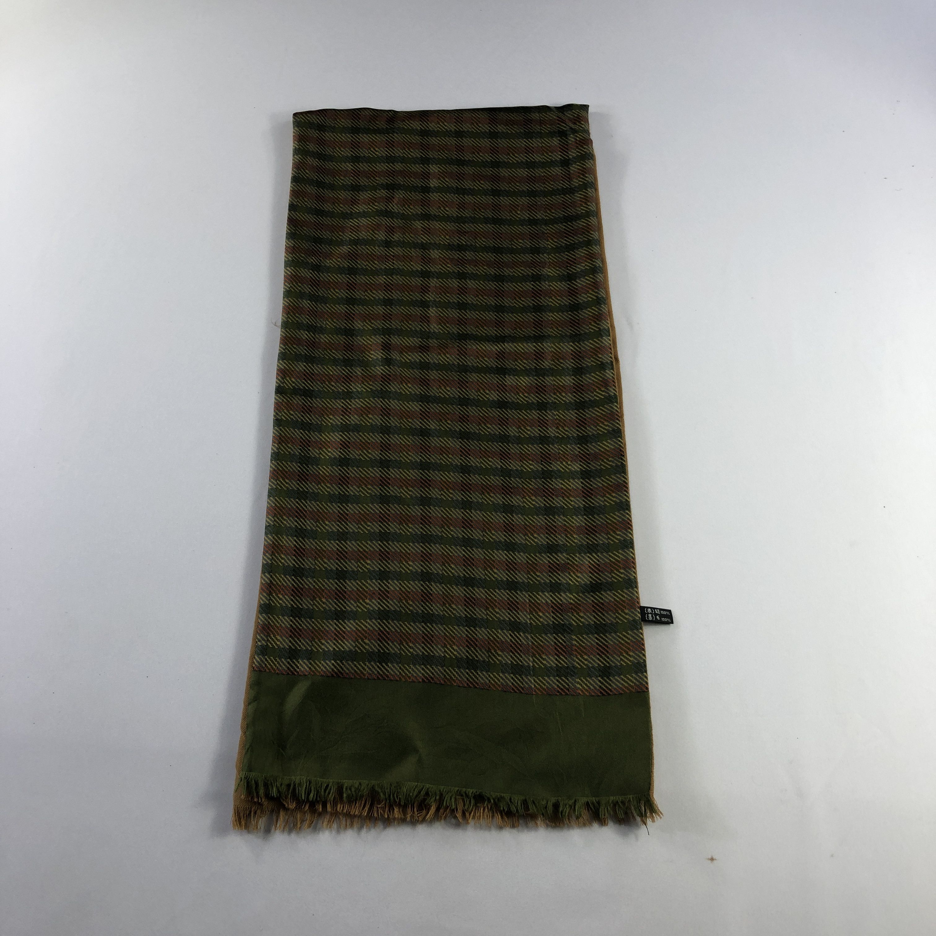 Vintage Vintage Gingham Silk/Wool Scarf Muffler Neckwear V2959 Size ONE SIZE - 2 Thumbnail