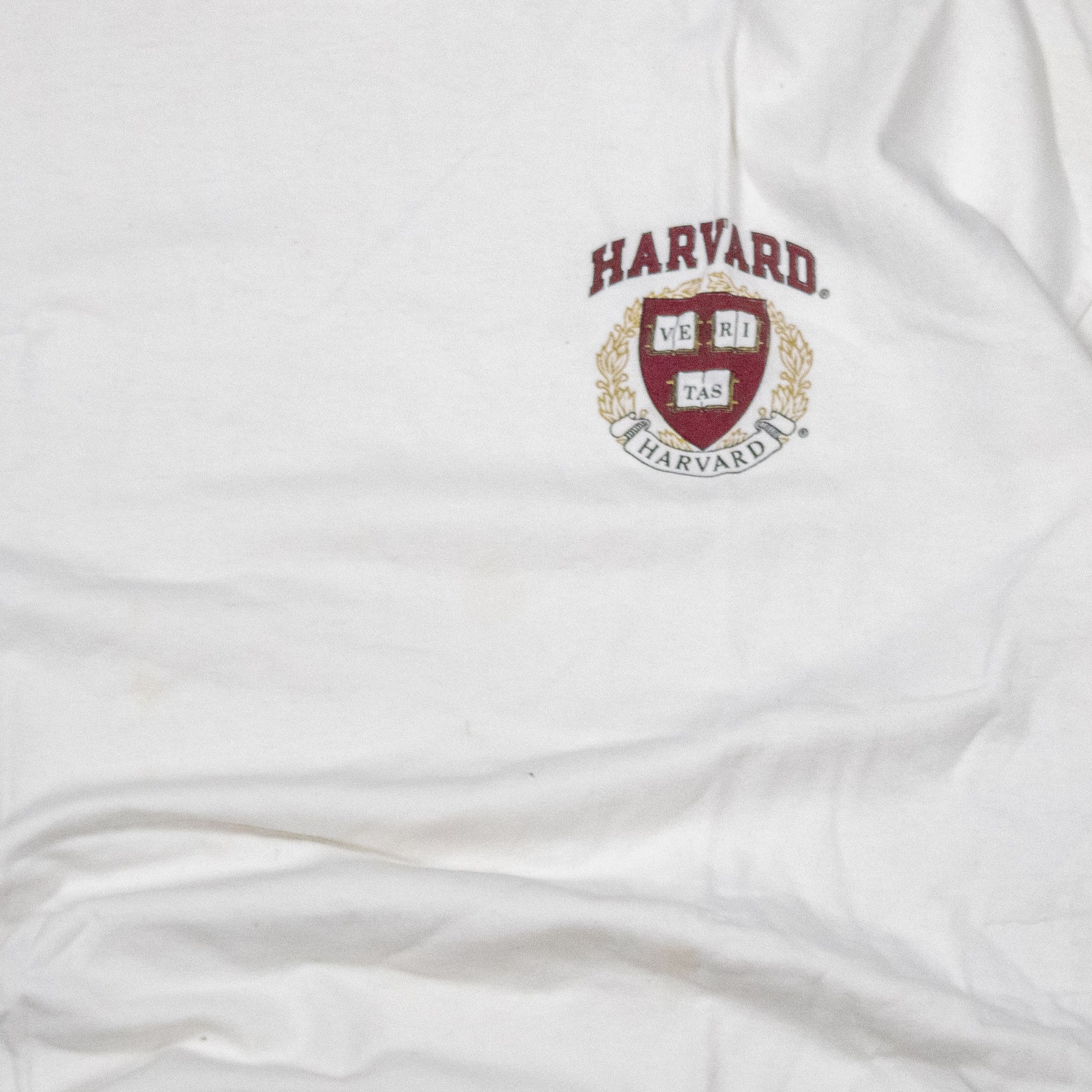 Champion × Vintage Y2K 2000’s Champion Harvard Crest Double Stitch White Tee Size US XL / EU 56 / 4 - 4 Thumbnail