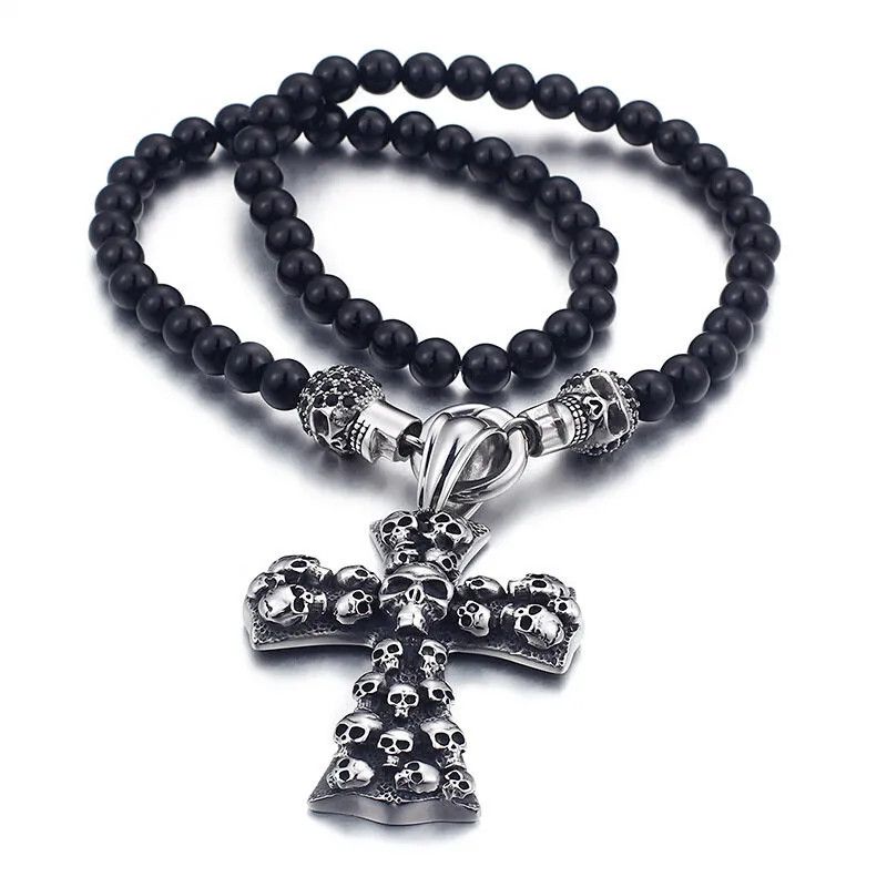 Jewelry Creative Skull Cross Metal Pendant Necklace Size ONE SIZE - 4 Thumbnail