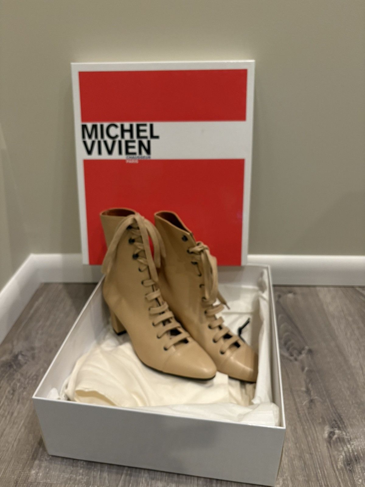 Other Michel Vivien Addison Granny Lace Up New Boots SZ 36 Size US 6 / IT 36 - 1 Thumbnail