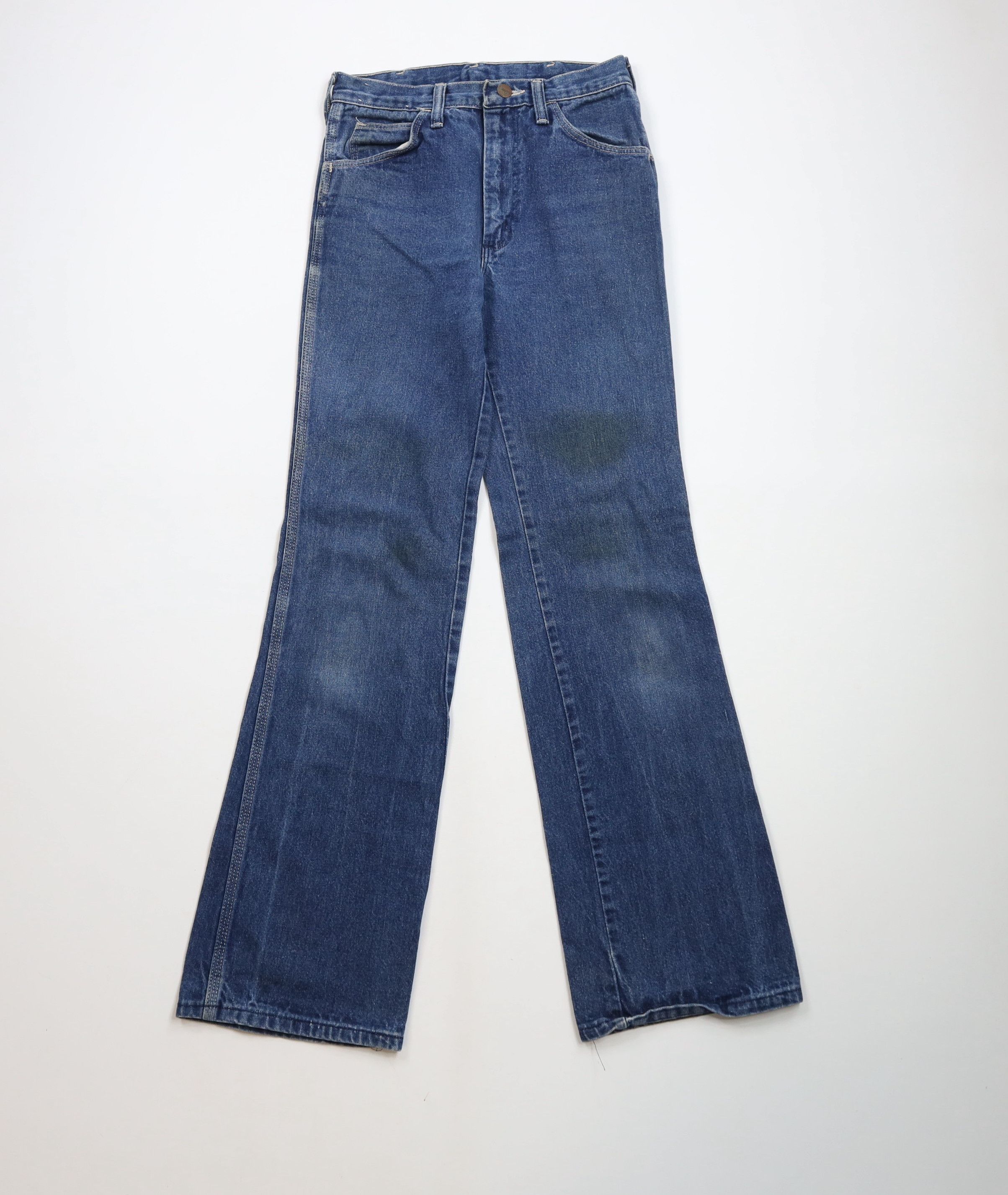 Vintage × Wrangler Vintage 70s Wrangler Flared Wide Leg Denim Jeans Blue USA Size 28" / US 6 / IT 42 - 1 Thumbnail