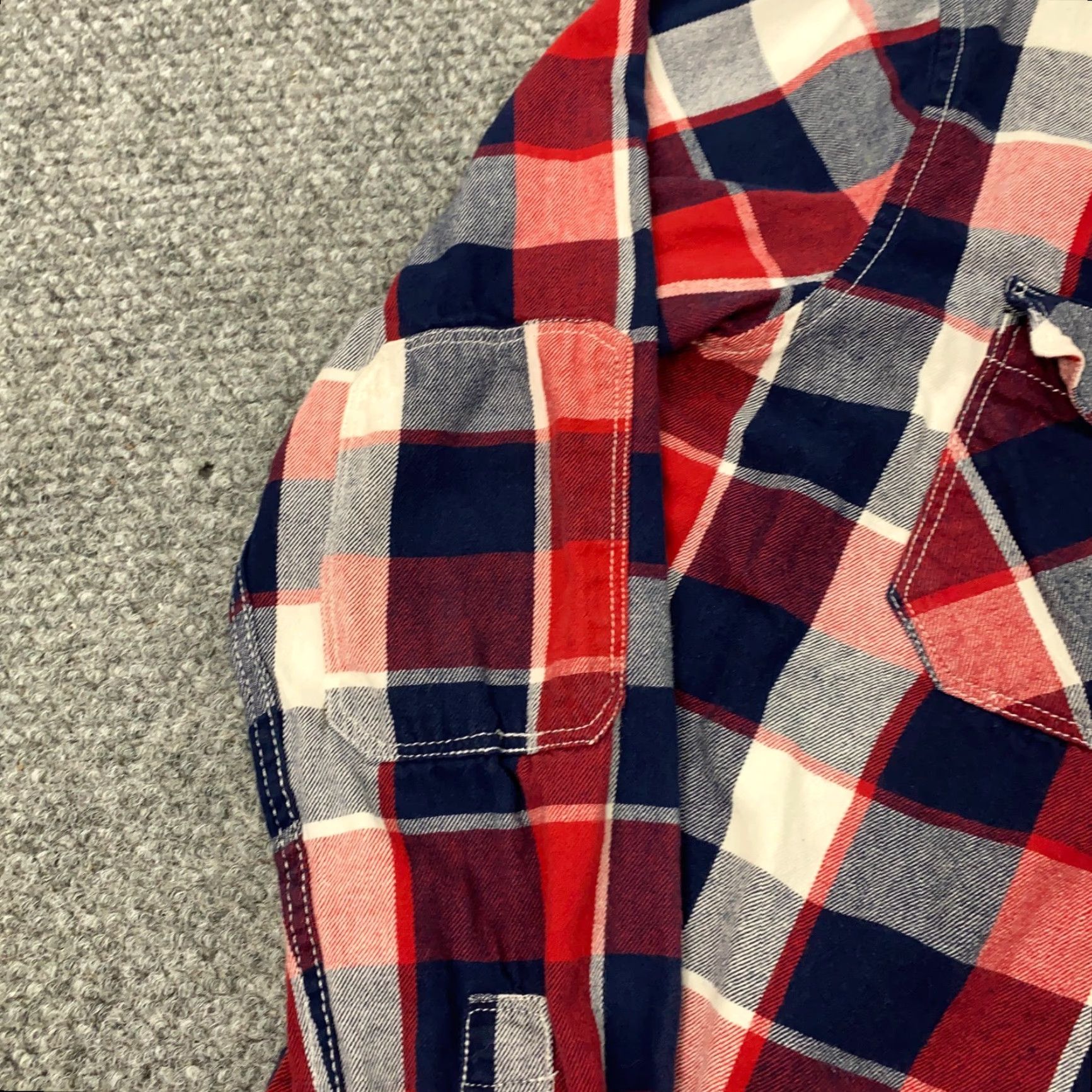 CO VINTAGE Roebuck & Co Flannel Shirt Mens S Blue Red White Plaid Elbow Patches Shirt Mens Small Blue Red White Plaid Elbow Patches Size US S / EU 44-46 / 1 - 5 Thumbnail