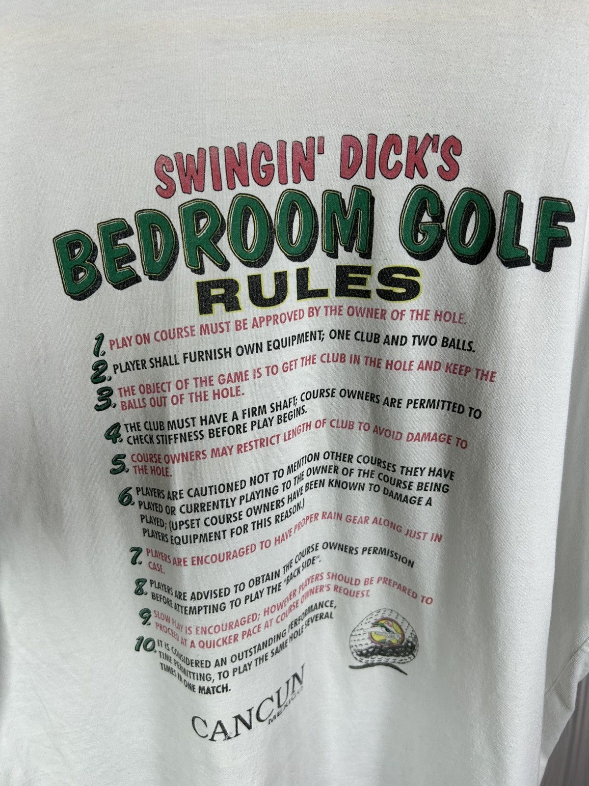 Vintage 90s Swingin Dicks Bedroom Golf Rules Sex Tee XXX Parody Size US XXL / EU 58 / 5 - 16 Thumbnail