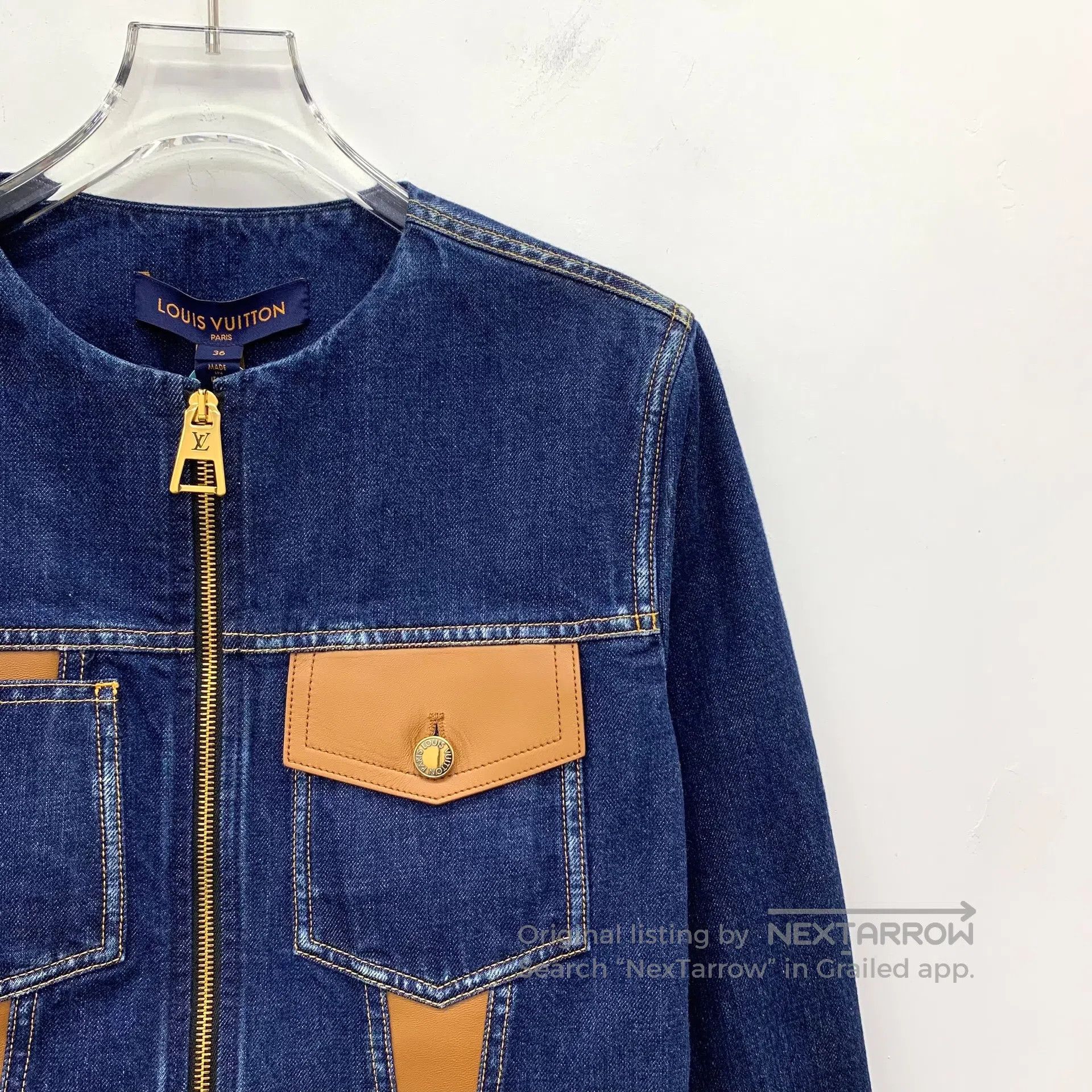 Louis Vuitton Louis Vuitton Dark blue washed cotton zip long sleeve deni Size XS / US 0-2 / IT 36-38 - 3 Thumbnail