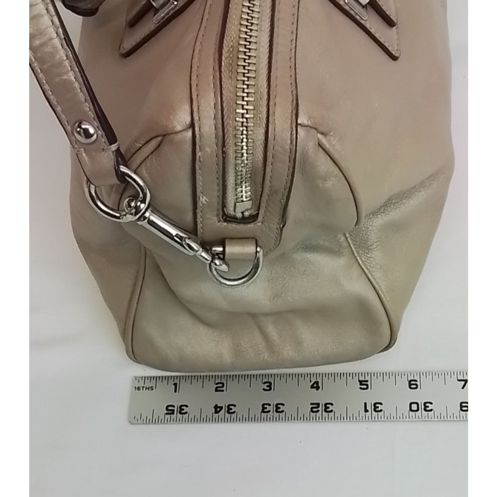Coach Coach Taylor Handbag Satchel Champagne Silver Crossbody Size ONE SIZE - 16 Thumbnail
