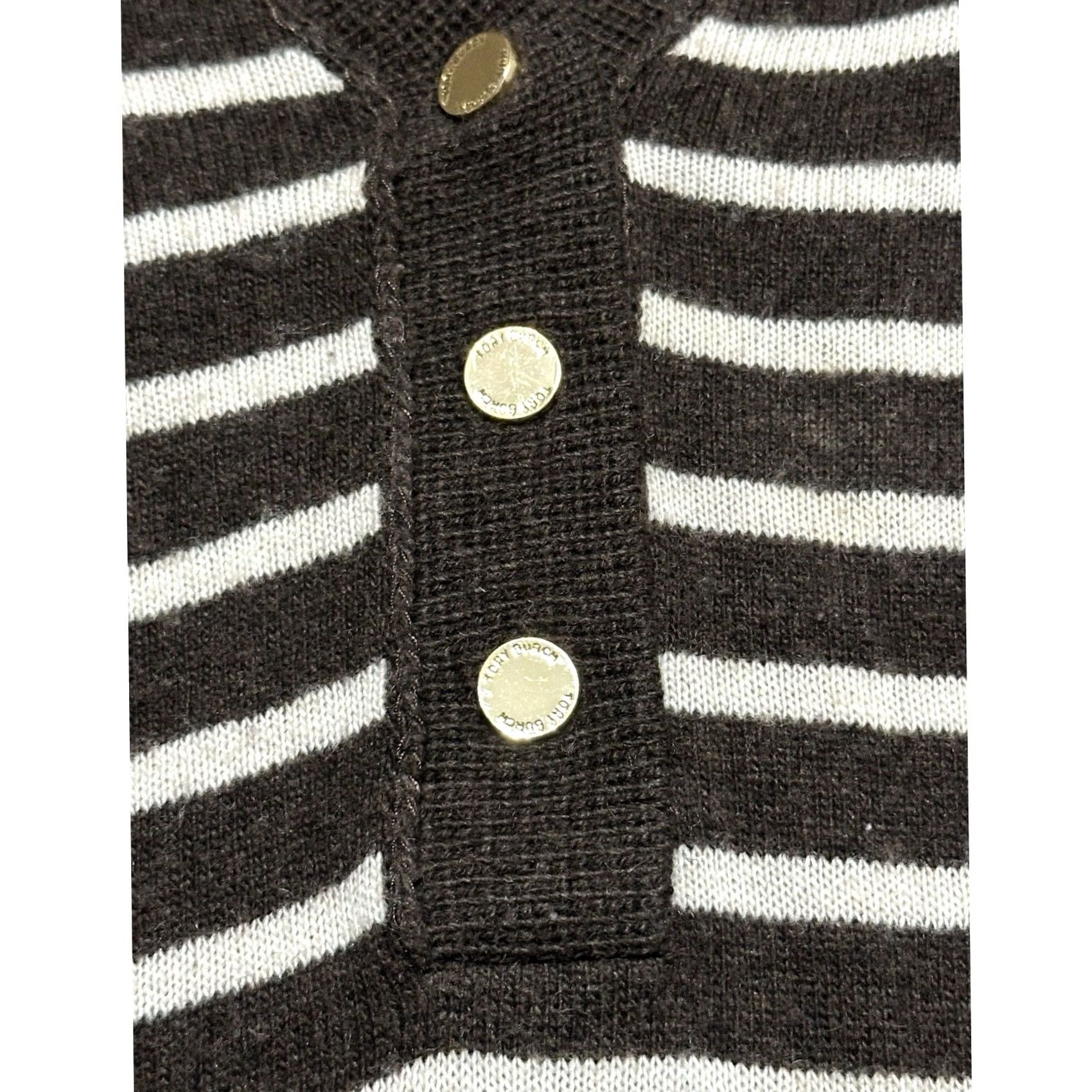 Tory Burch Tory Burch Striped Tunic Sweater Wool Cashmere Blend Brown XS Women Size XS / US 0-2 / IT 36-38 - 3 Thumbnail