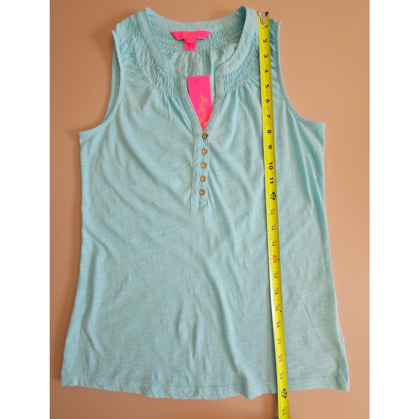 Lilly Pulitzer Lilly Pulitzer 100% Cotton Essie Top Blue Ibiza Tank XXS Size M / US 6-8 / IT 42-44 - 7 Thumbnail