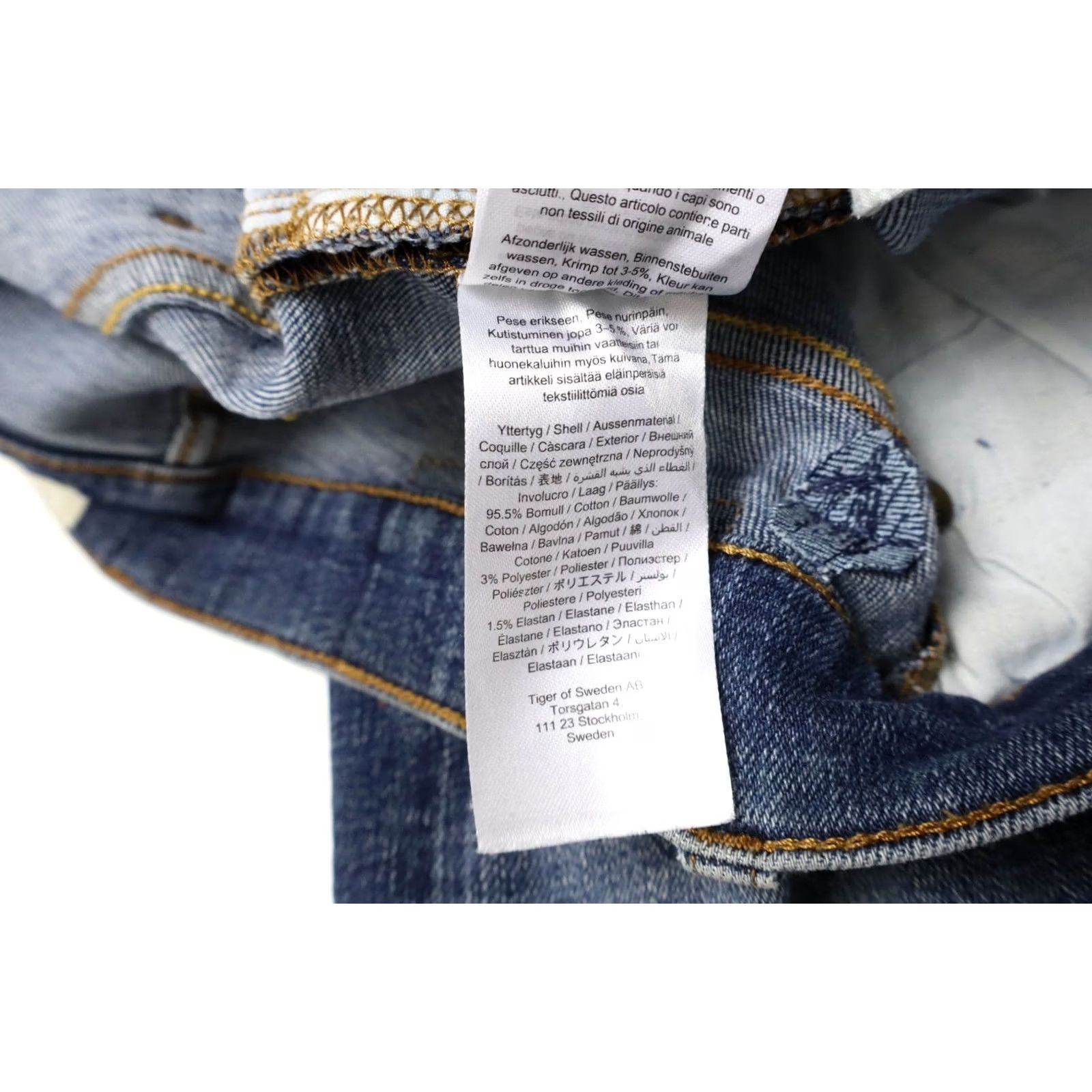 Tiger of Sweden TIGER OF SWEDEN Evolve Jeans Men's Slim W29/L30 Fade Effect Stretch Zip Fly Blue Size US 29 - 7 Thumbnail