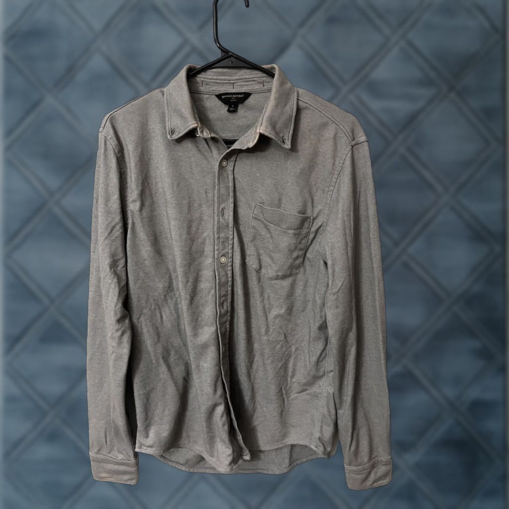 Banana Republic Banana Republic Button-Up Shirt Mens Small Gray Solid Slim Fit Shirt Adult Small Gray Banana Republic Size US S / EU 44-46 / 1 - 1 Thumbnail