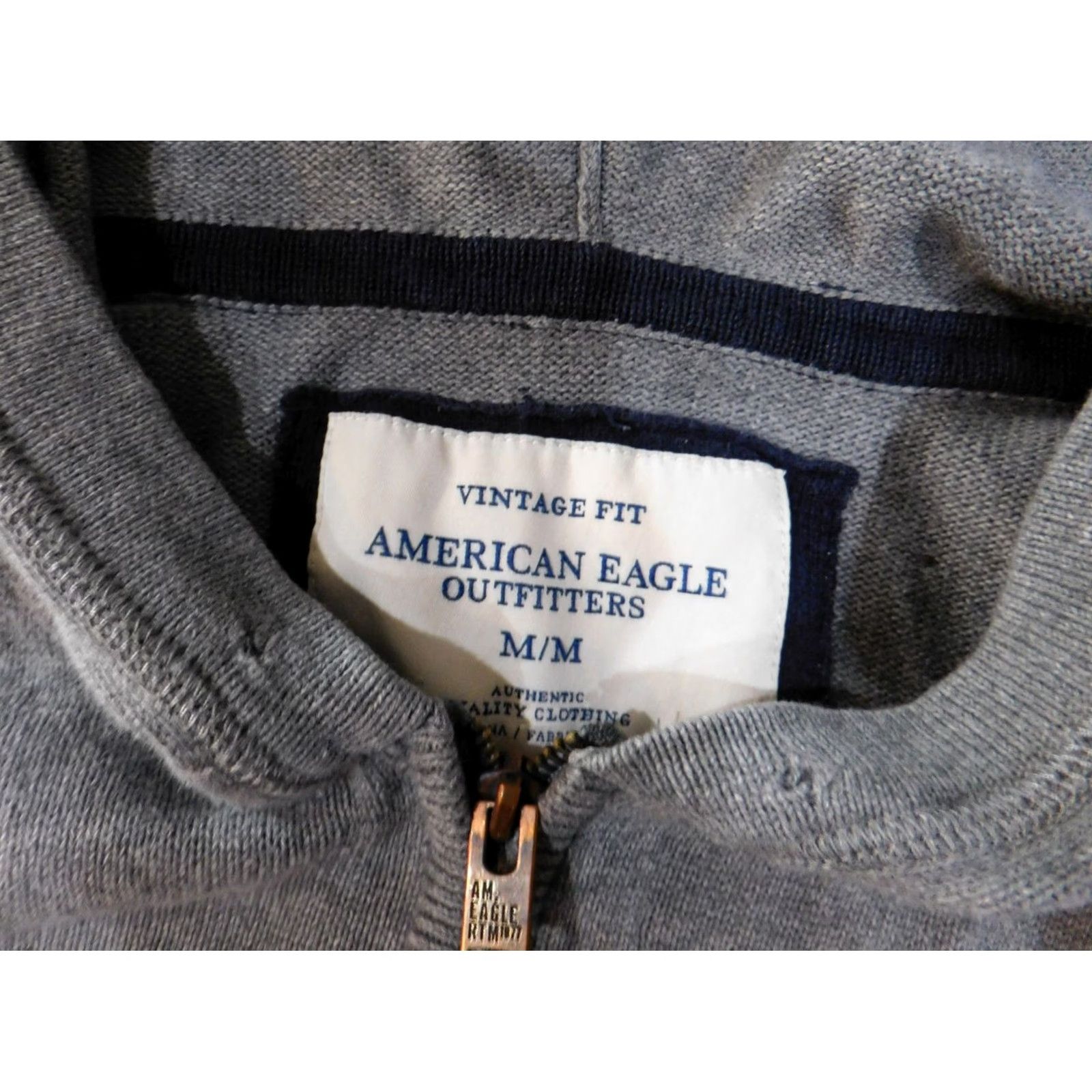American Eagle Outfitters VINTAGE American Eagle Hoodie Womens Medium Gray Logo Zip stretch cotton Size M / US 6-8 / IT 42-44 - 4 Thumbnail