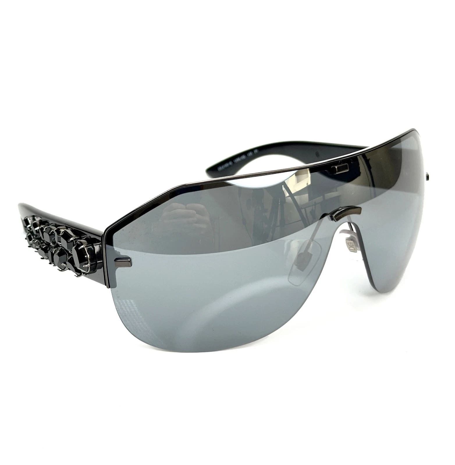 Dolce & Gabbana Dolce & Gabbana DG2150B 2150 Black Jewel Wrap Mask Mirrored Size ONE SIZE - 2 Thumbnail