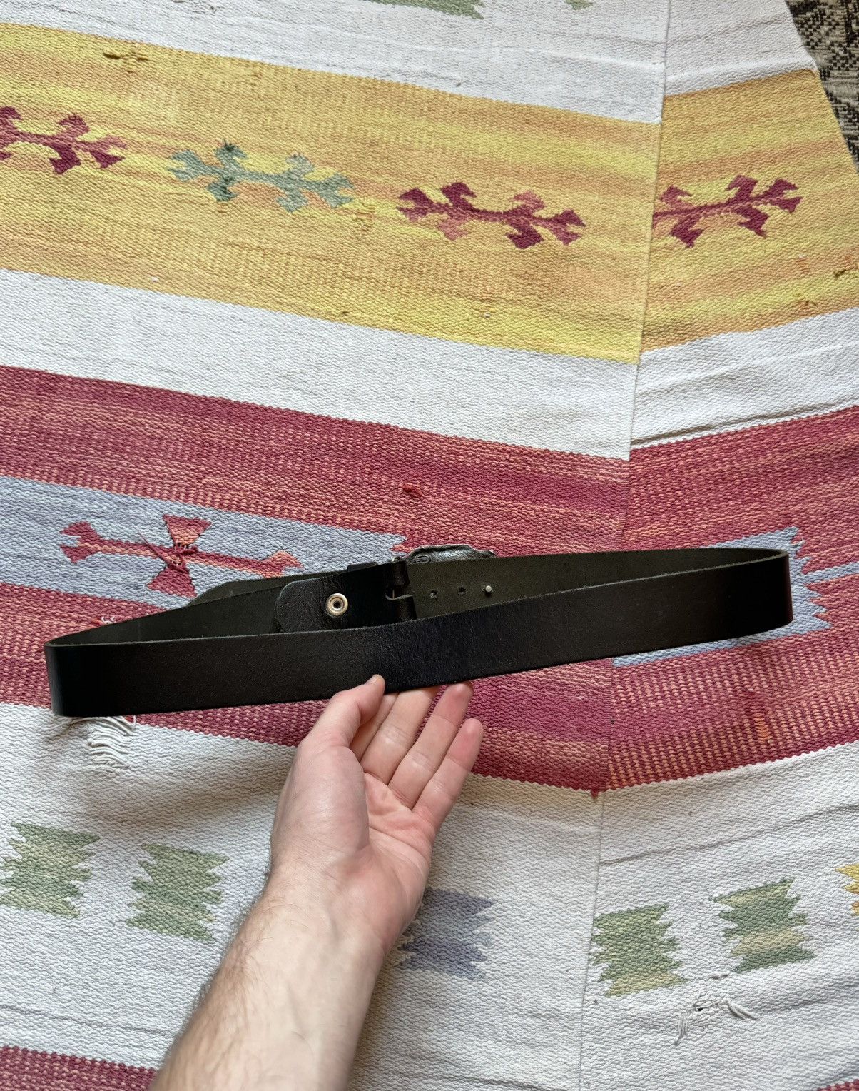 Genuine Leather Vintage Fishman USA Genuine Leather Black Belt Size ONE SIZE - 3 Thumbnail