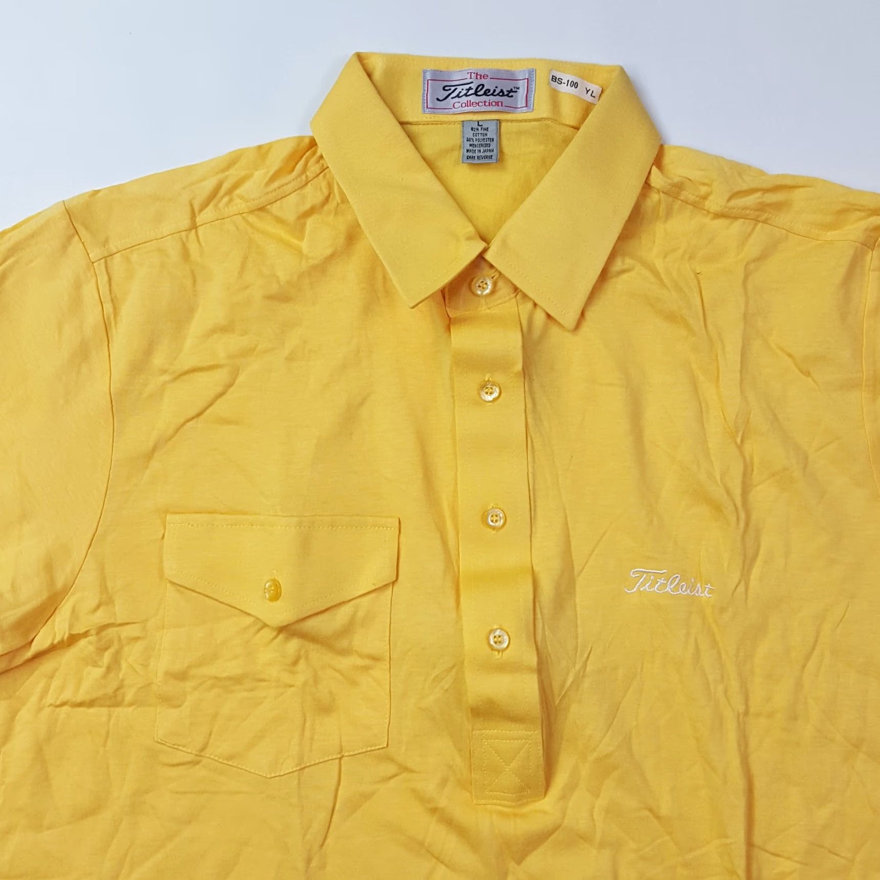 Titleist VINTAGE Titleist Golf Men’s Large Yellow Collared Short Sleeve Polo Shirt Size US L / EU 52-54 / 3 - 2 Thumbnail