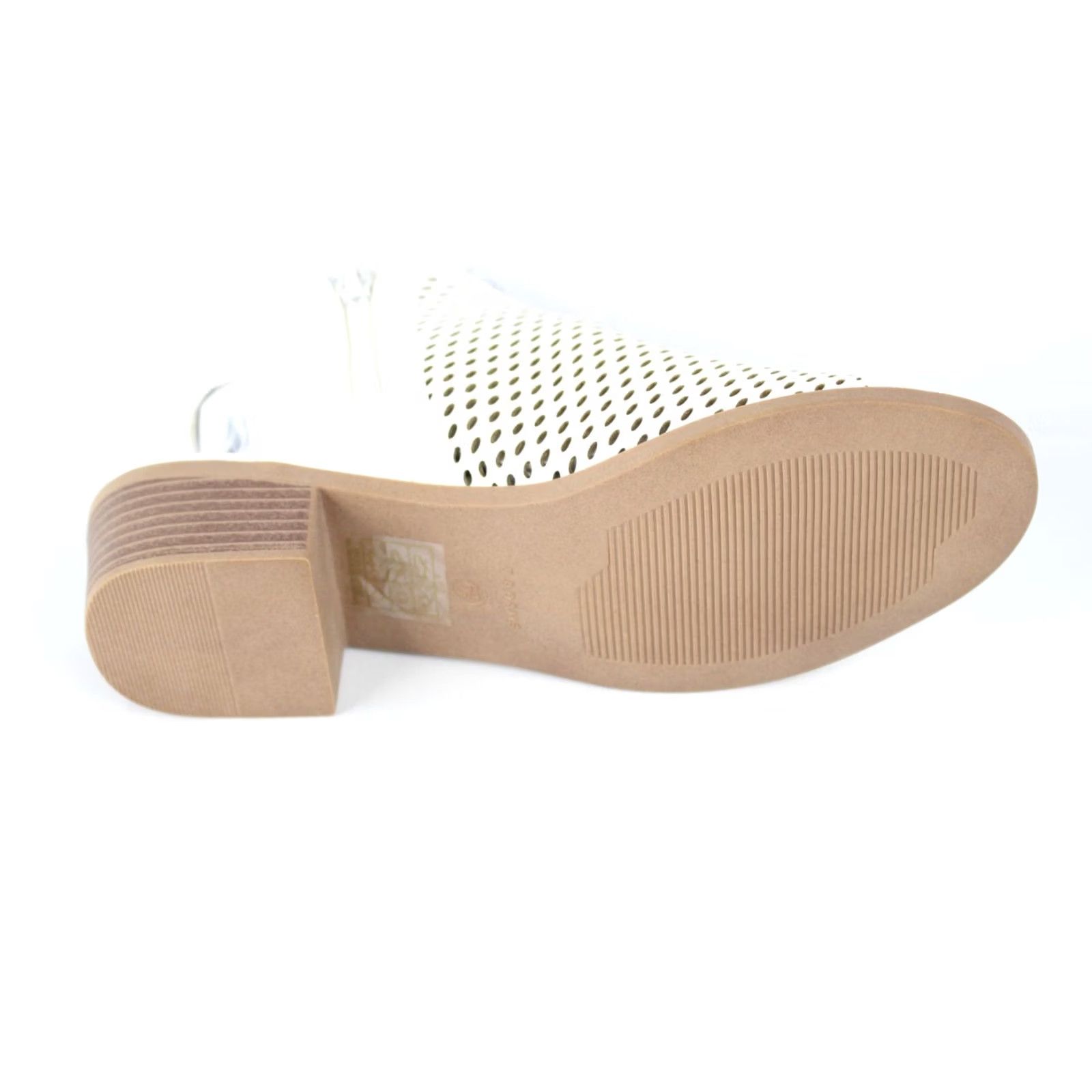 Vintage J. Adams Tracy Peep Toe Low Block Heels Bootie Sandals 6.5 White - Women - Sandal - Gladiator - White - 6.5 - J. Adams Tracy Size US 7 / IT 37 - 5 Thumbnail