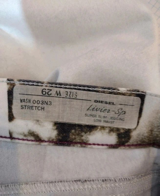 Diesel Diesel Livier-SP Archive "Cloud/Stone" Print Slim Jeans W29 Size 29" - 9 Thumbnail