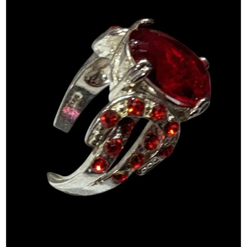 Other Vampire Blood Buckle Accent Red And Silver Tone Ring Marked Size ONE SIZE - 3 Thumbnail