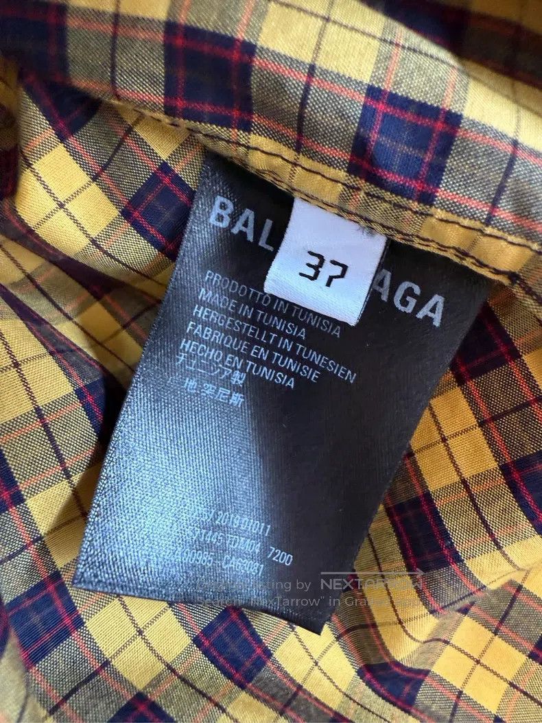 Balenciaga Balenciaga size 37 Gingham Short Sleeve Shirt Size US S / EU 44-46 / 1 - 5 Thumbnail