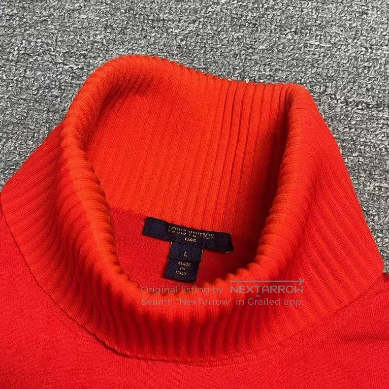 Louis Vuitton Louis Vuitton Red Turtleneck Sweater L. Size US L / EU 52-54 / 3 - 3 Thumbnail