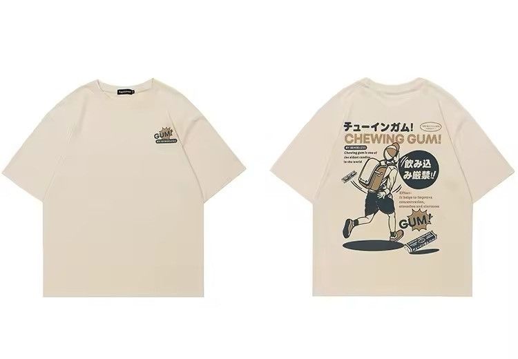 Japanese Brand Japanese Style Beige Printed T-shirt Tee Short Sleeve Size US M / EU 48-50 / 2 - 1 Thumbnail