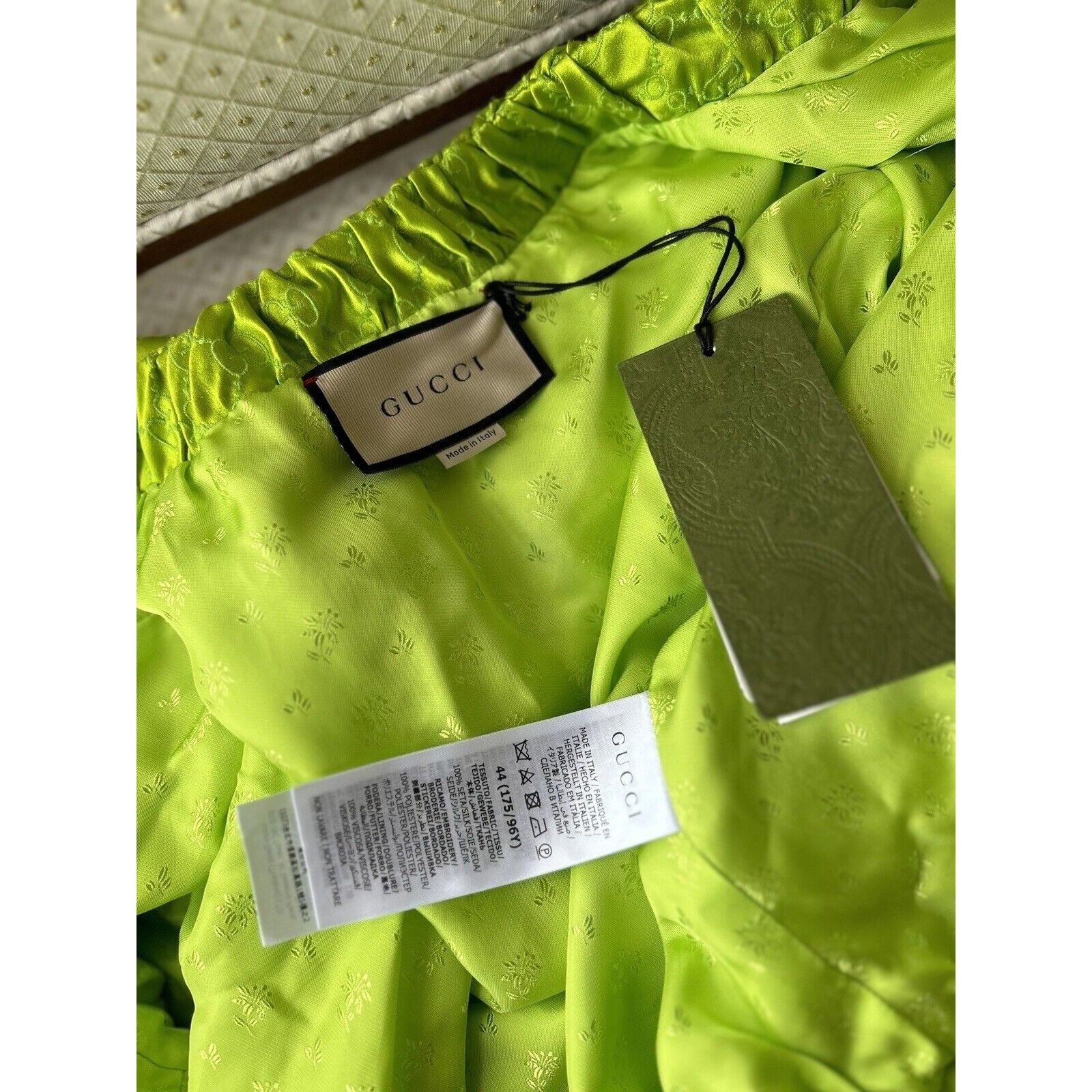 Gucci Gucci Green Satin Bomber Jacket New Size 44 Size M / US 6-8 / IT 42-44 - 13 Thumbnail