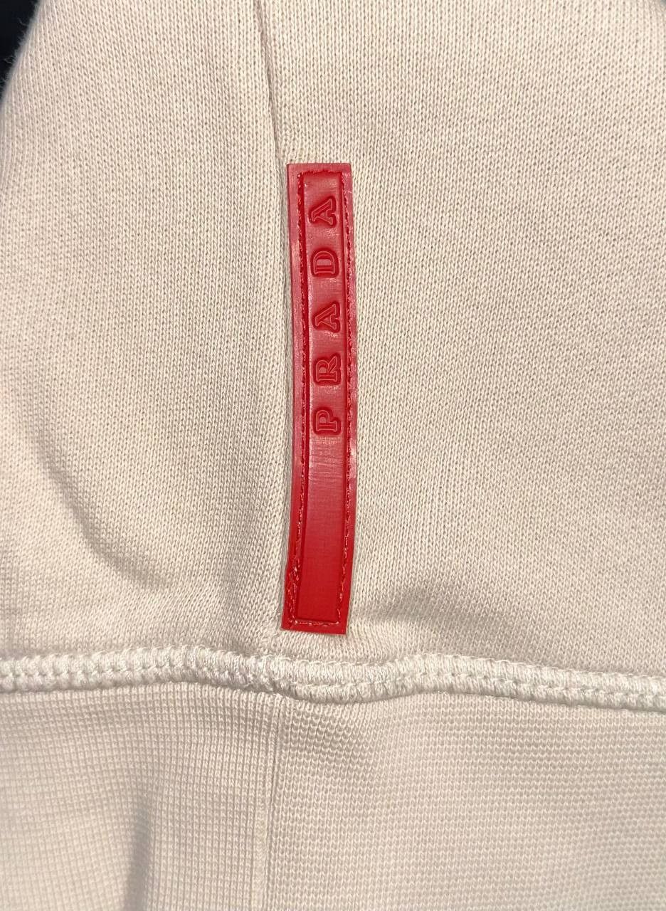 Prada prada sweatshirt Sweater beige vintage red logo rare 2000s Size XXL / US 16-18 / IT 52-54 - 4 Thumbnail