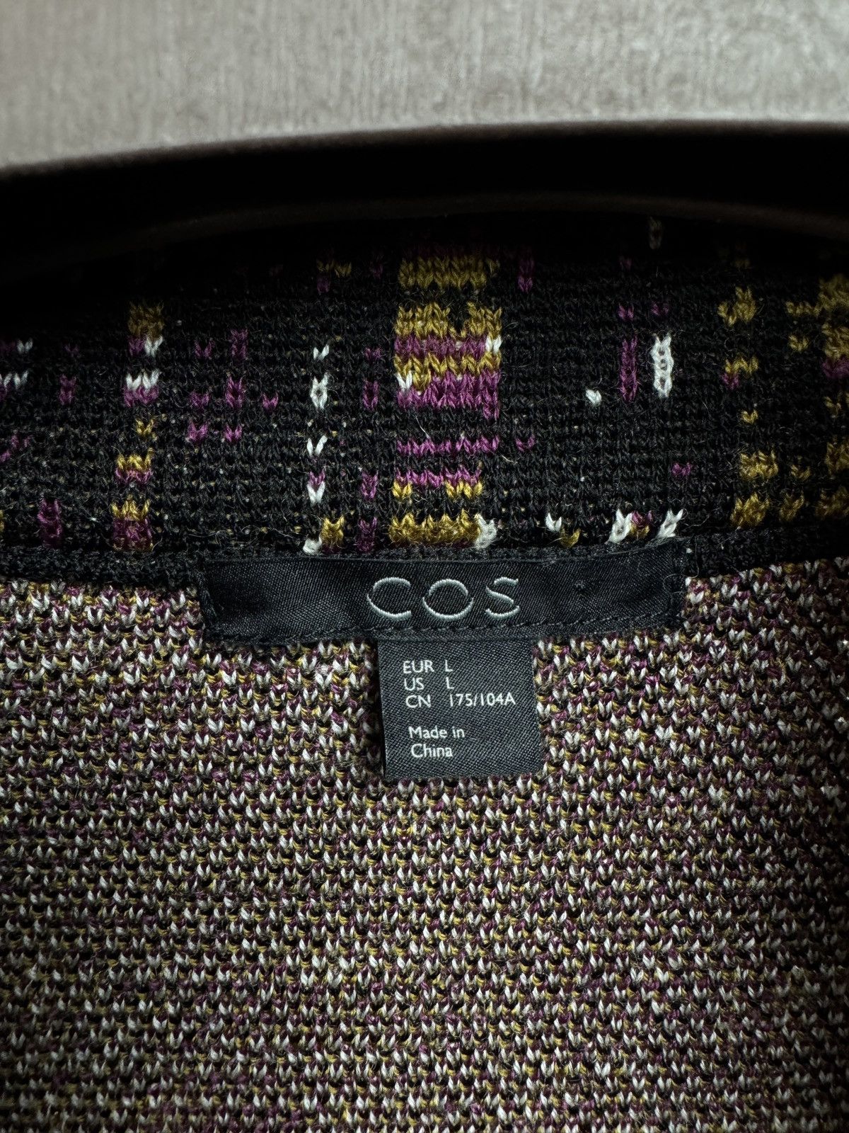 Cos COS Wool Knit Long Cardigan Coat Geo Plaid Button Pockets Size L / US 10 / IT 46 - 7 Thumbnail