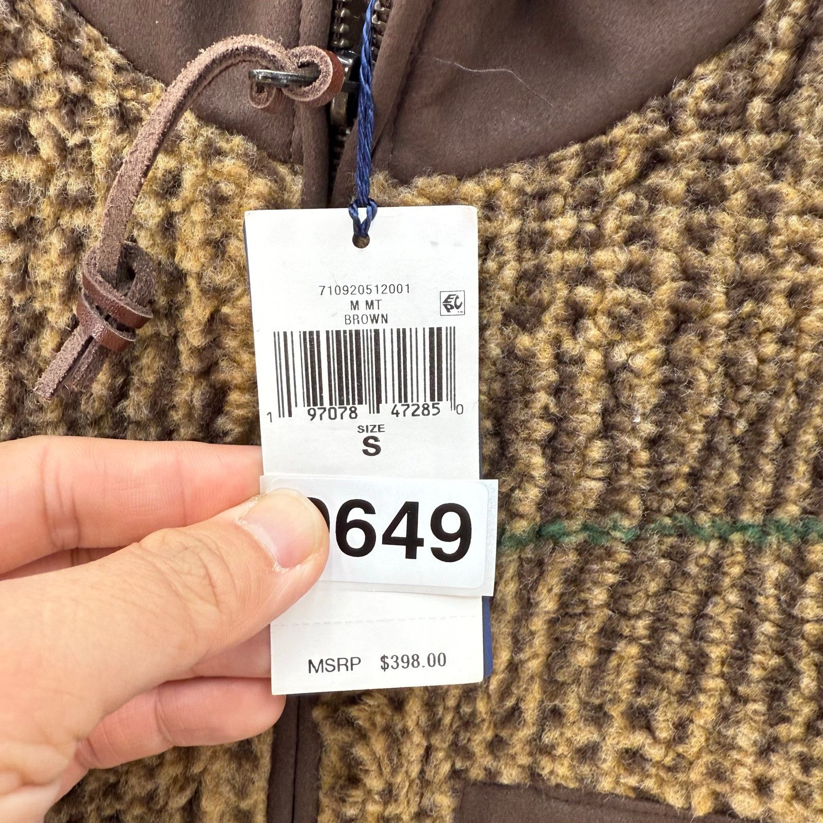 Polo Ralph Lauren POLO RALPH LAUREN MEN'S MEDIUM BROWN GLEN PLAID PILE FLEECE Size US M / EU 48-50 / 2 - 3 Thumbnail