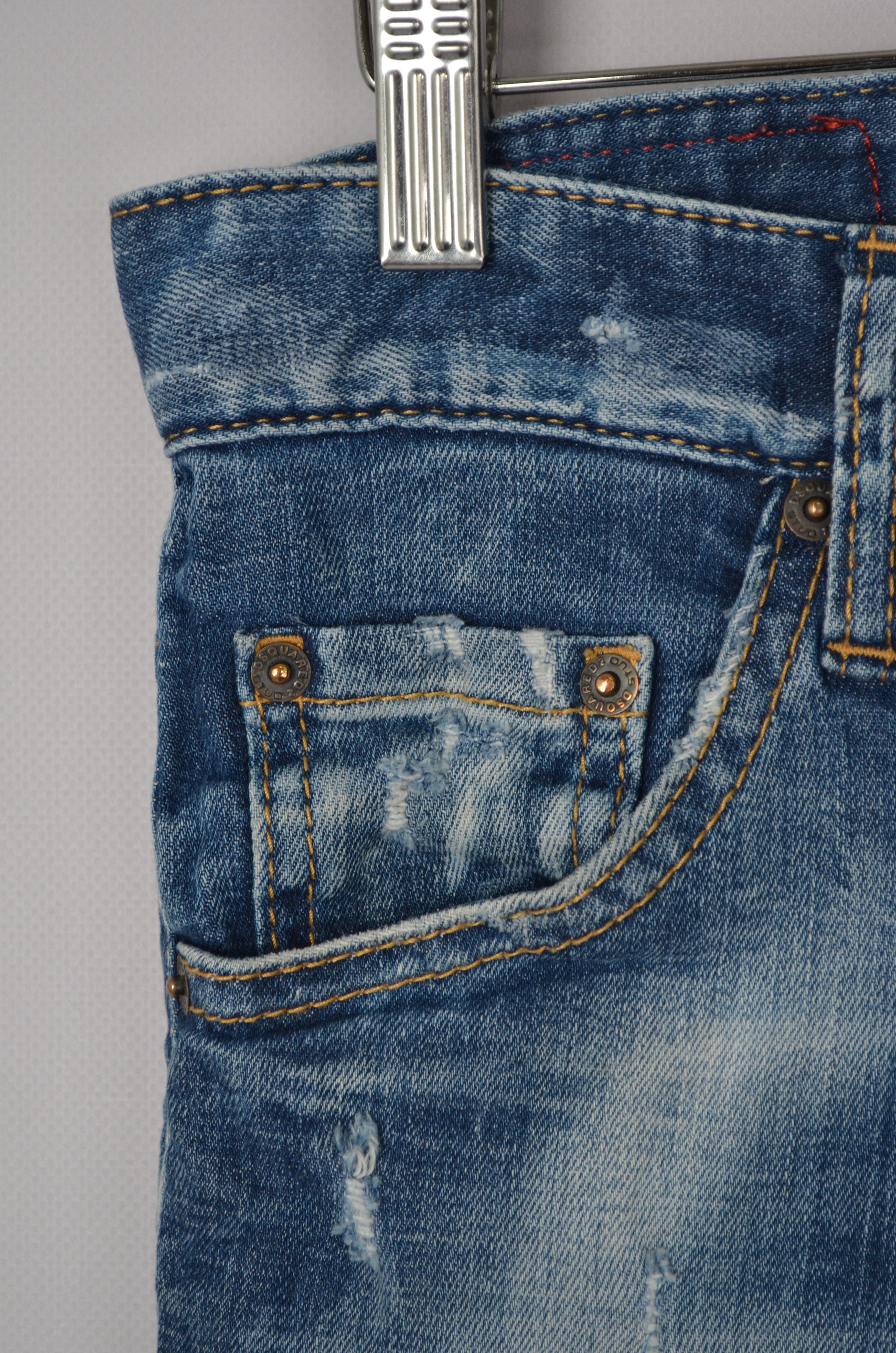 Dsquared2 Dsquared2 Cool Guy Blue Painted Distressed Slim Jeans W30 Size US 30 / EU 46 - 6 Thumbnail