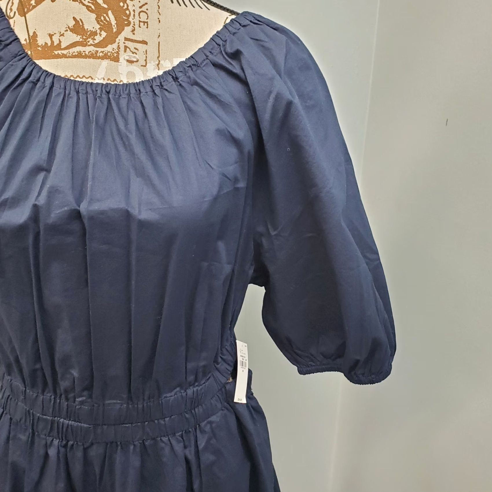 Old Navy Old Navy A-Line Dress Womens Medium Blue Smocked Waist Balloon Sleeve Boat Neck Dress Size M / US 6-8 / IT 42-44 - 6 Thumbnail